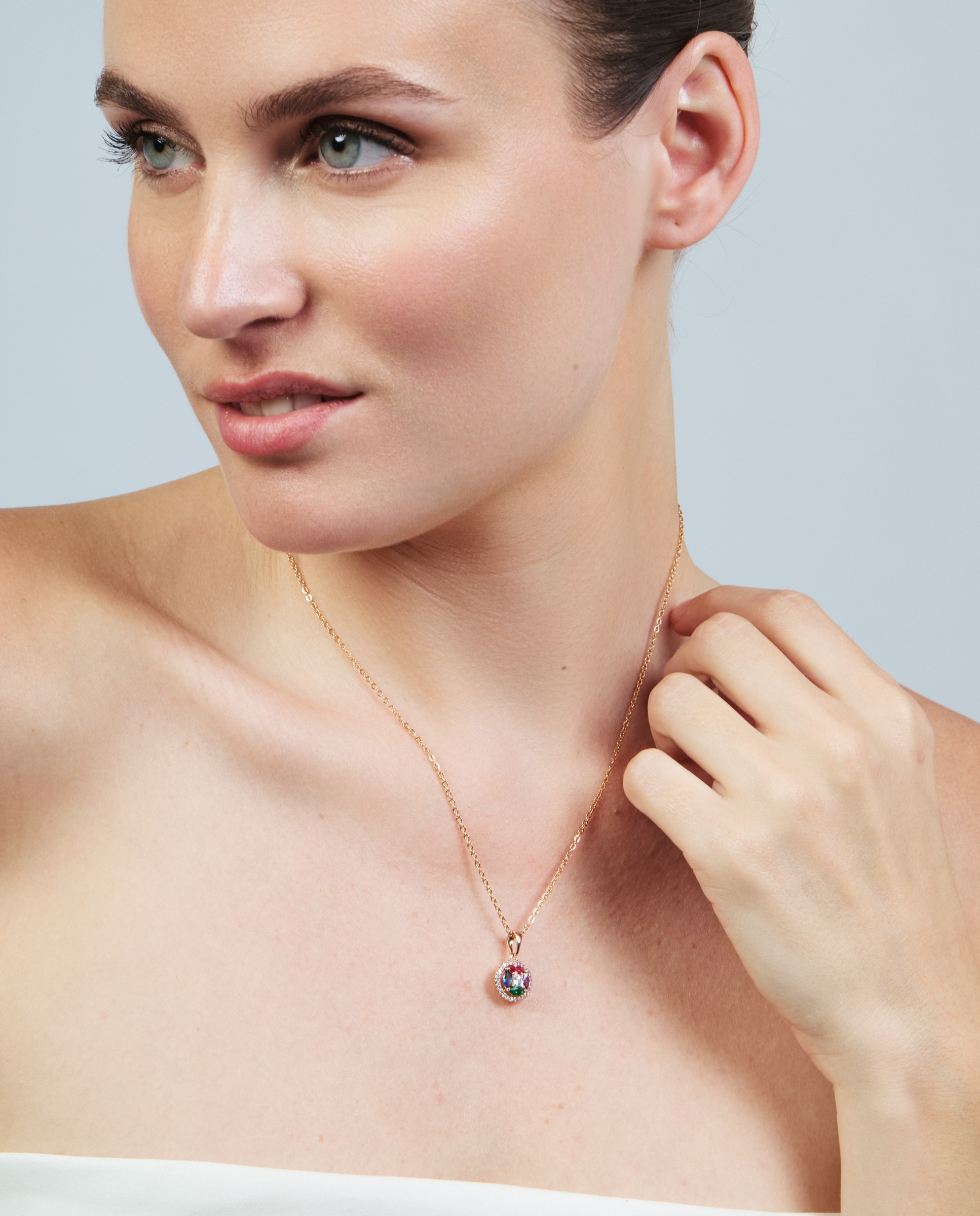 Colar Special Edition com Acabamento em Ouro Rosa de 18k e Zirconita Multicolor-5