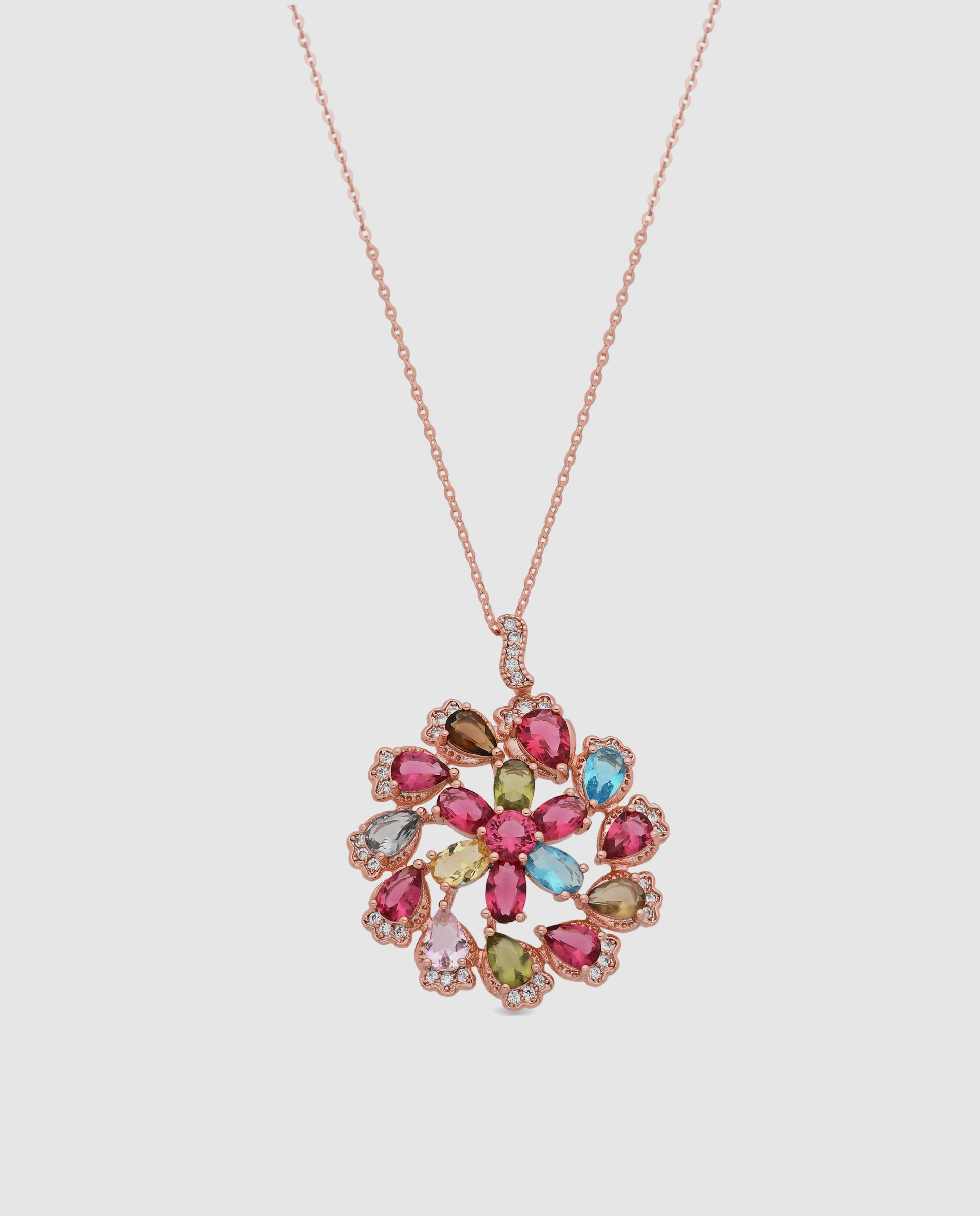Colar Special Edition com Acabamento em Ouro Rosa de 18k e Zirconita Multicolor-1