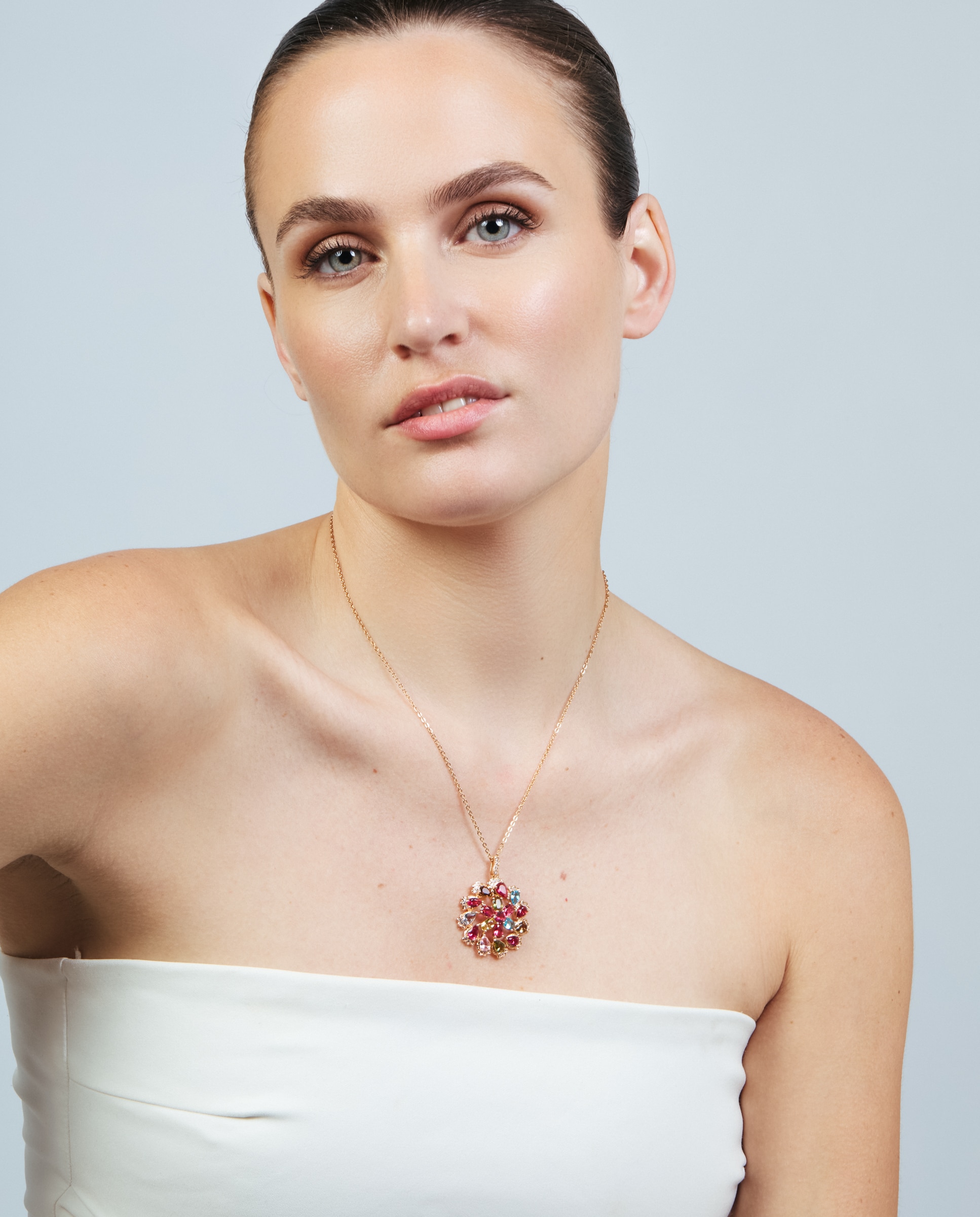 Colar Special Edition com Acabamento em Ouro Rosa de 18k e Zirconita Multicolor-2