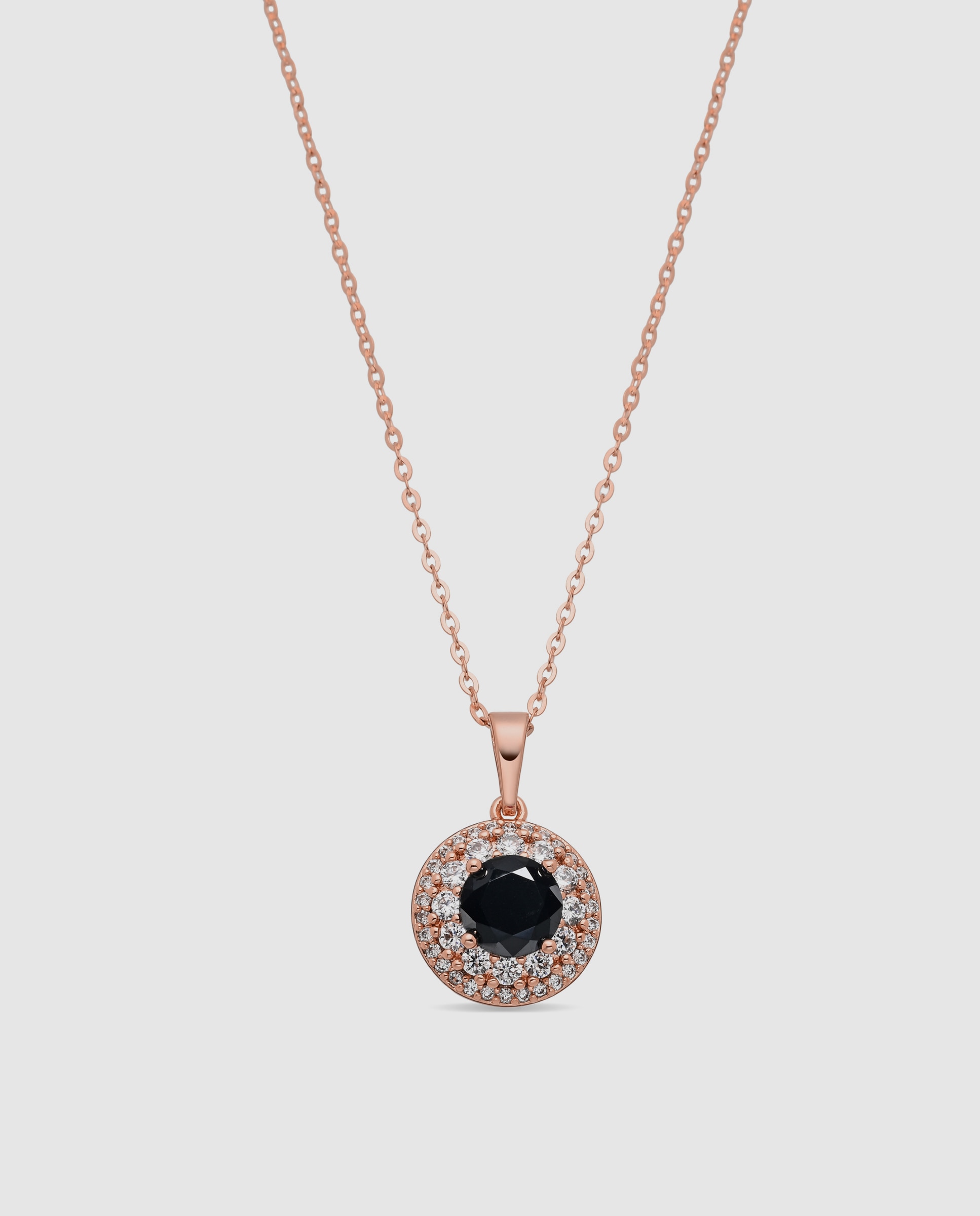 Colar Special Edition com Acabamento em Ouro Rosa de 18k com Zirconita Onix Preto-1