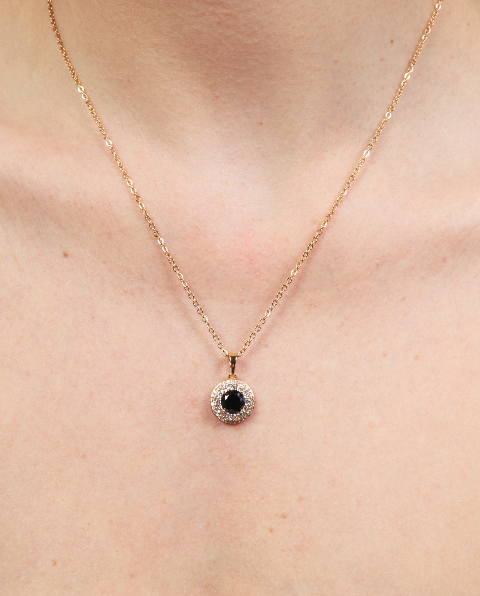 Colar Special Edition com Acabamento em Ouro Rosa de 18k com Zirconita Onix Preto-4