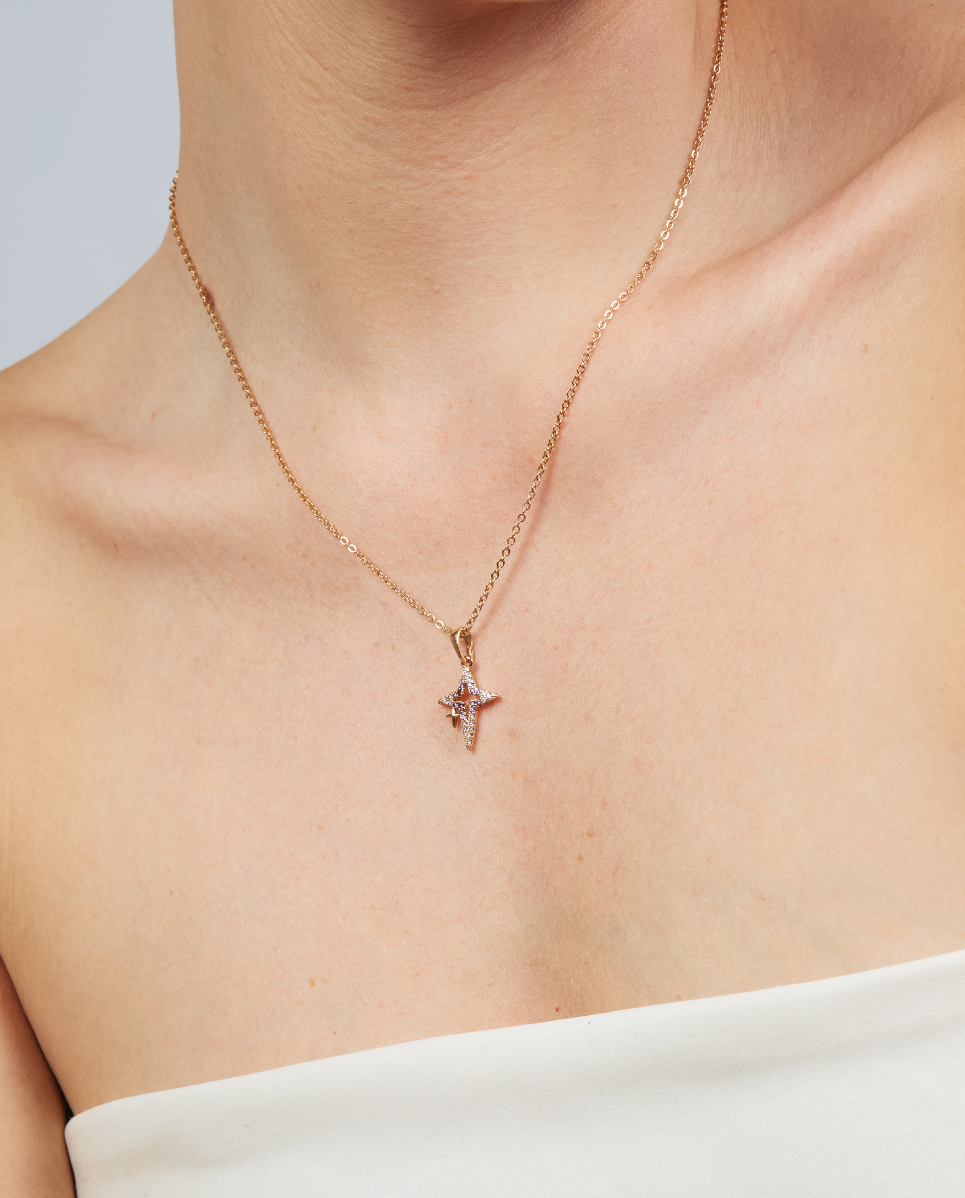 Colar Special Edition Acabado em Ouro Rosa de 18k com Zirconita Brilhante Rosa-4