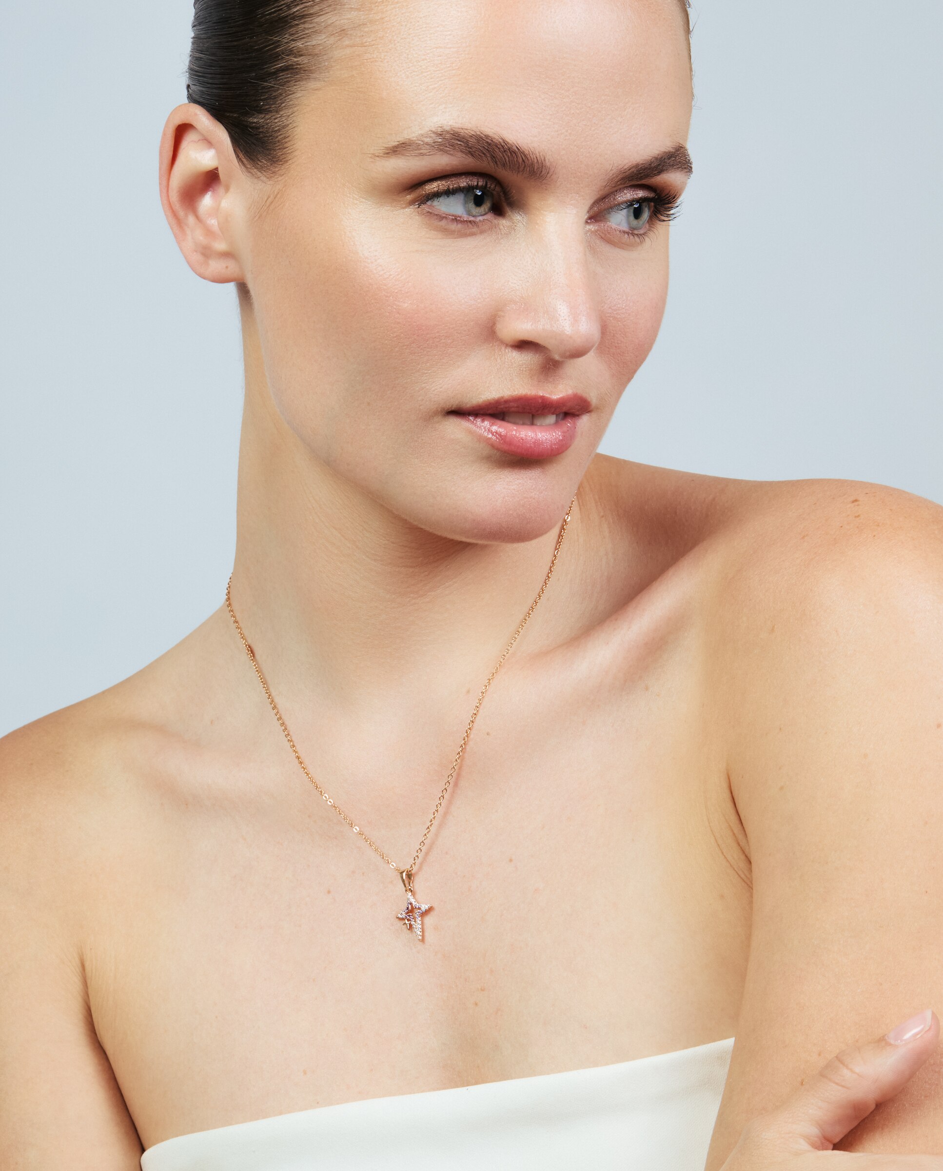 Colar Special Edition Acabado em Ouro Rosa de 18k com Zirconita Brilhante Rosa-5