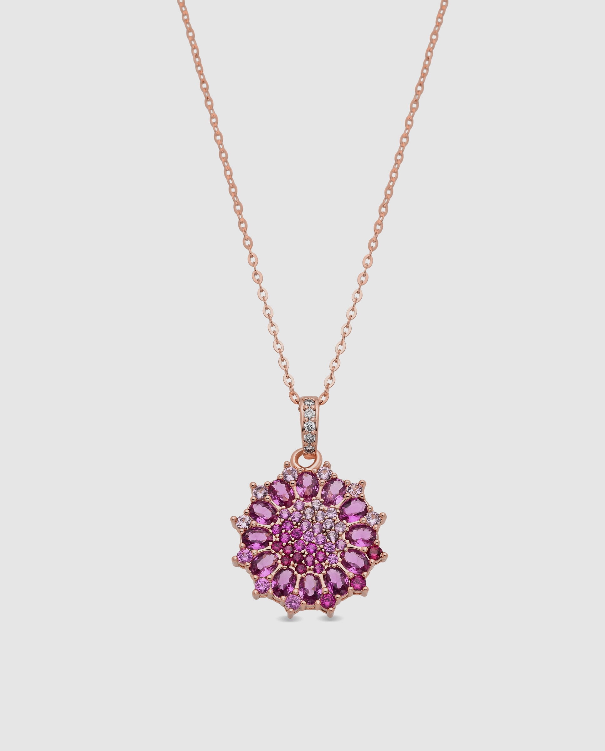 Colar Special Edition com Acabamento em Ouro Rosa de 18k e Zirconita Rubi Vermelho-1