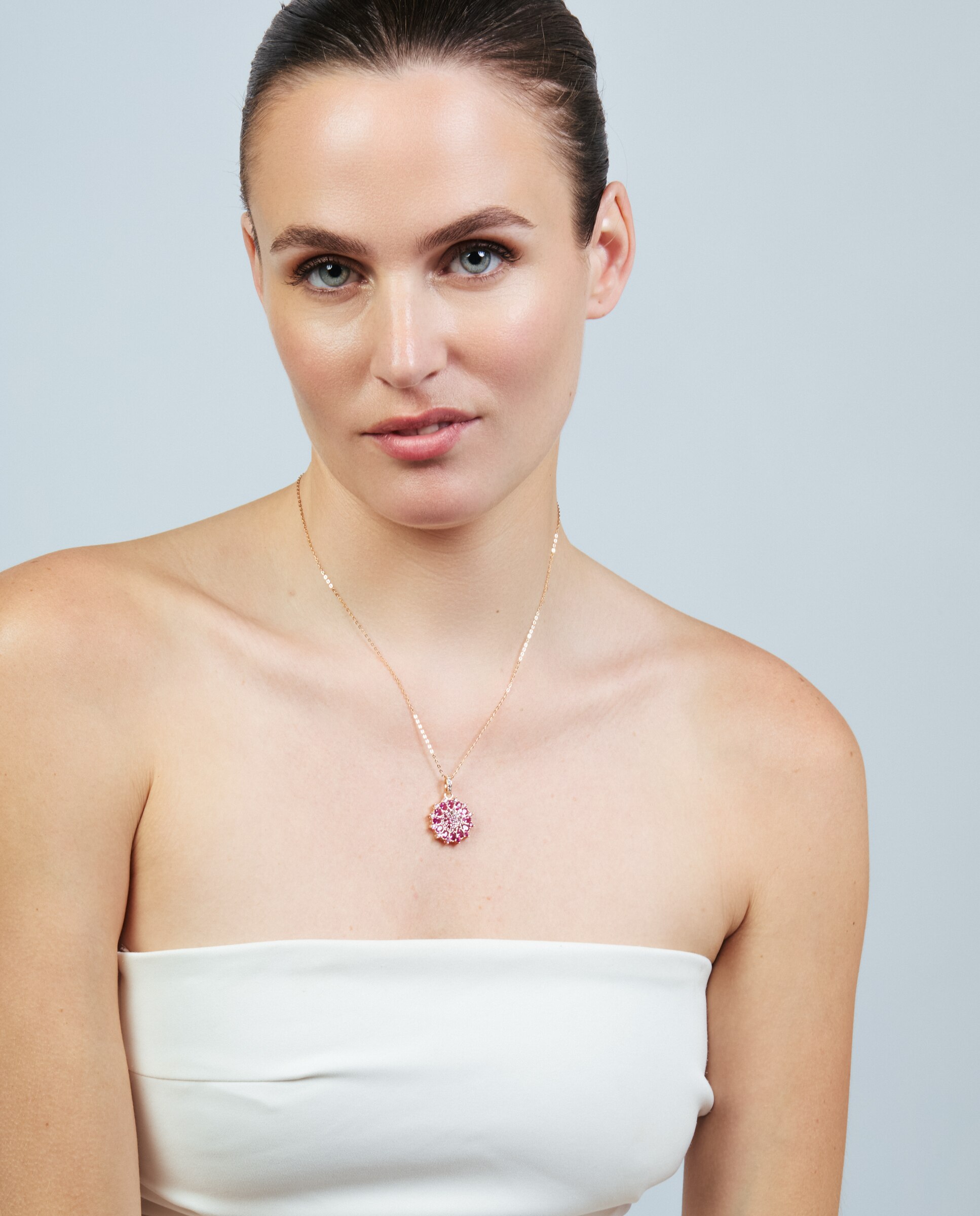 Colar Special Edition com Acabamento em Ouro Rosa de 18k e Zirconita Rubi Vermelho-5