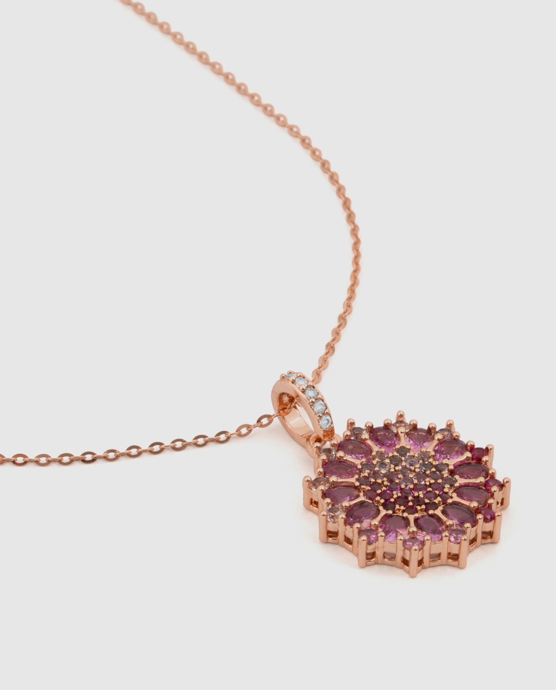Colar Special Edition com Acabamento em Ouro Rosa de 18k e Zirconita Rubi Vermelho-6