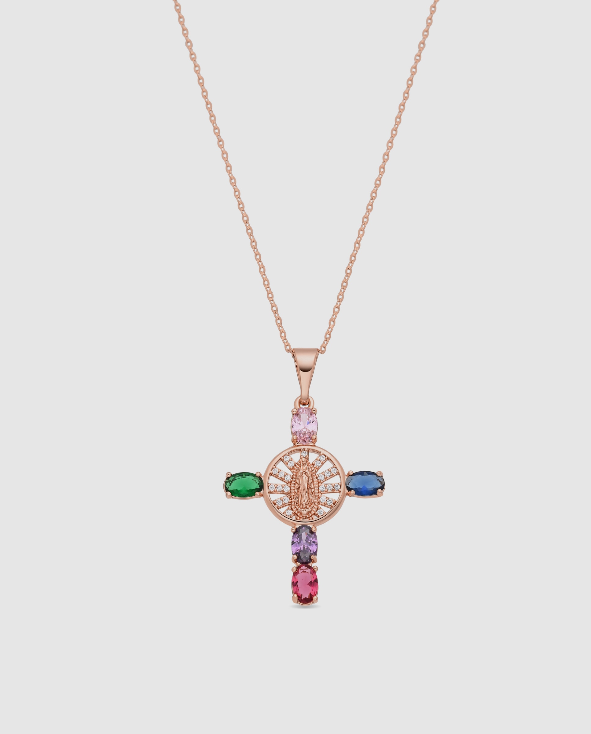 Colar Special Edition com Acabamento em Ouro Rosa de 18k e Zirconita Multicolor-1