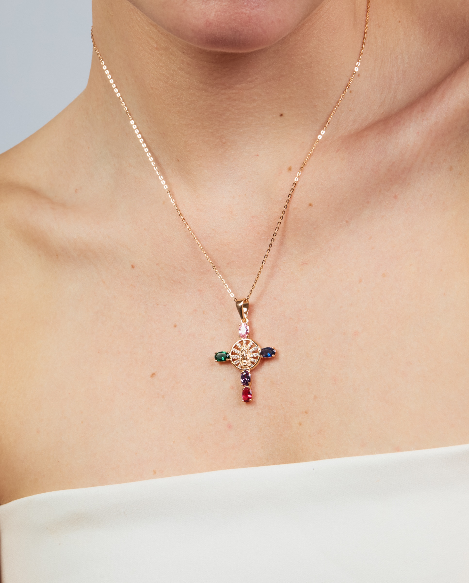 Colar Special Edition com Acabamento em Ouro Rosa de 18k e Zirconita Multicolor-4