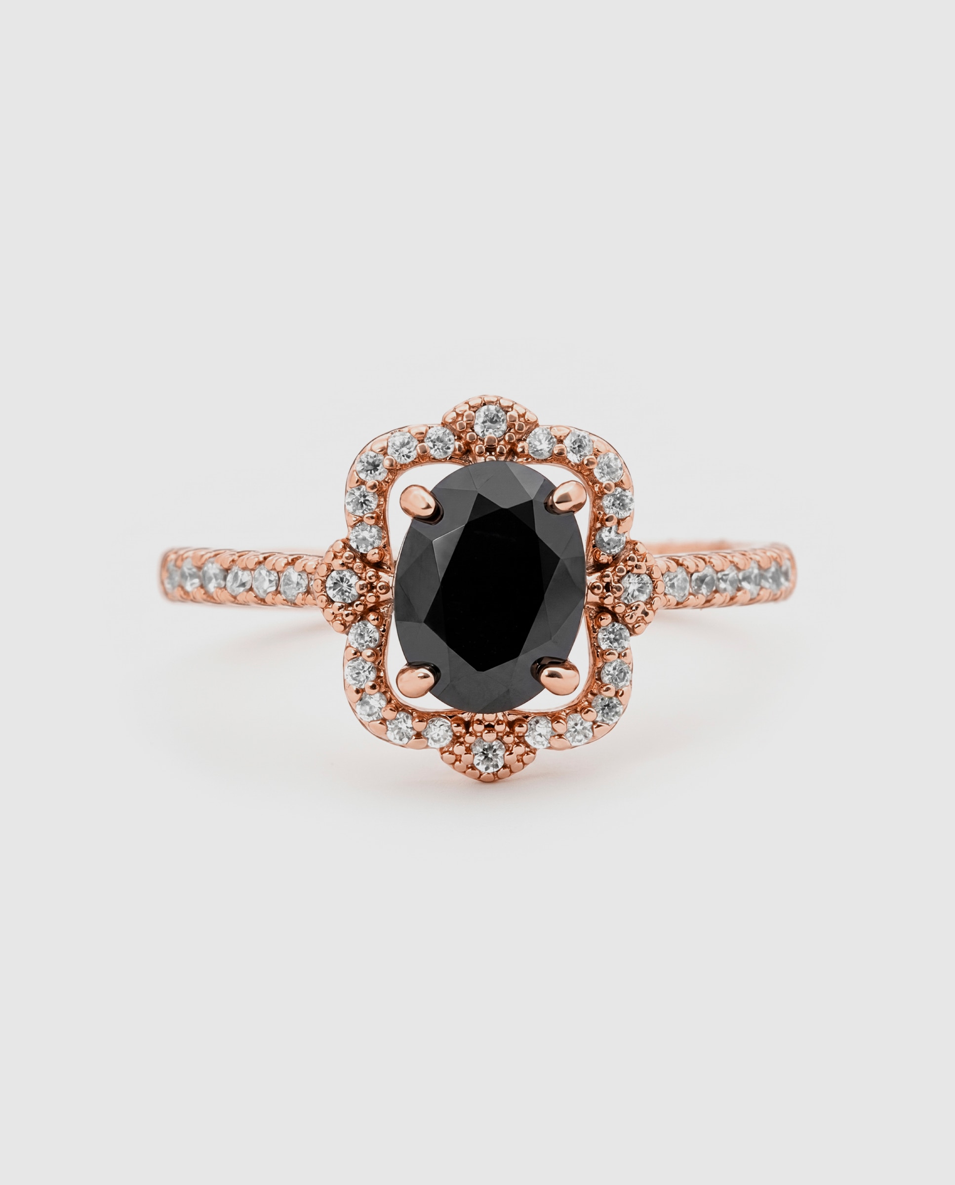 Anel Special Edition com Acabamento em Ouro Rosa de 18k com Zirconita Onix Preto-6
