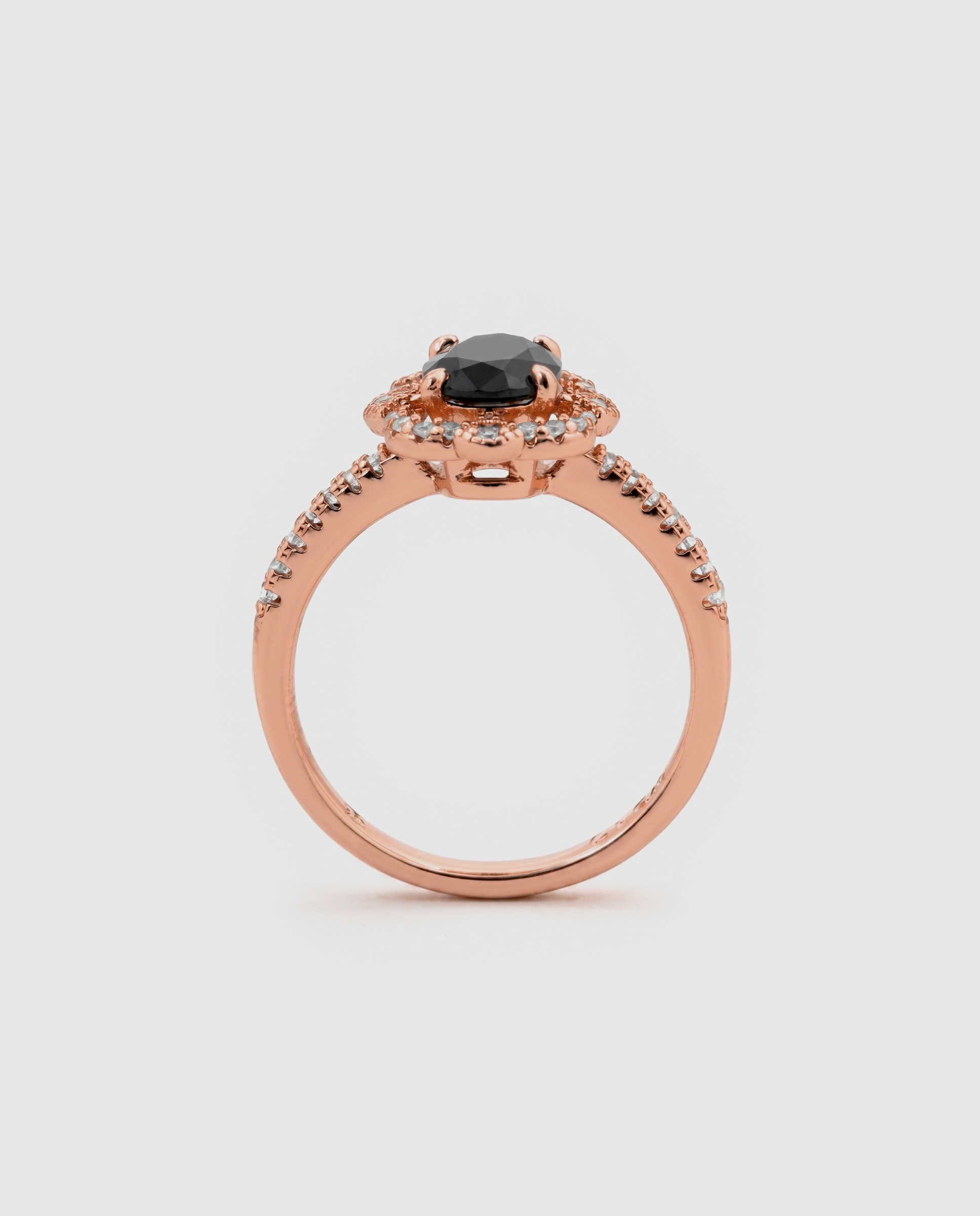 Anel Special Edition com Acabamento em Ouro Rosa de 18k com Zirconita Onix Preto-7