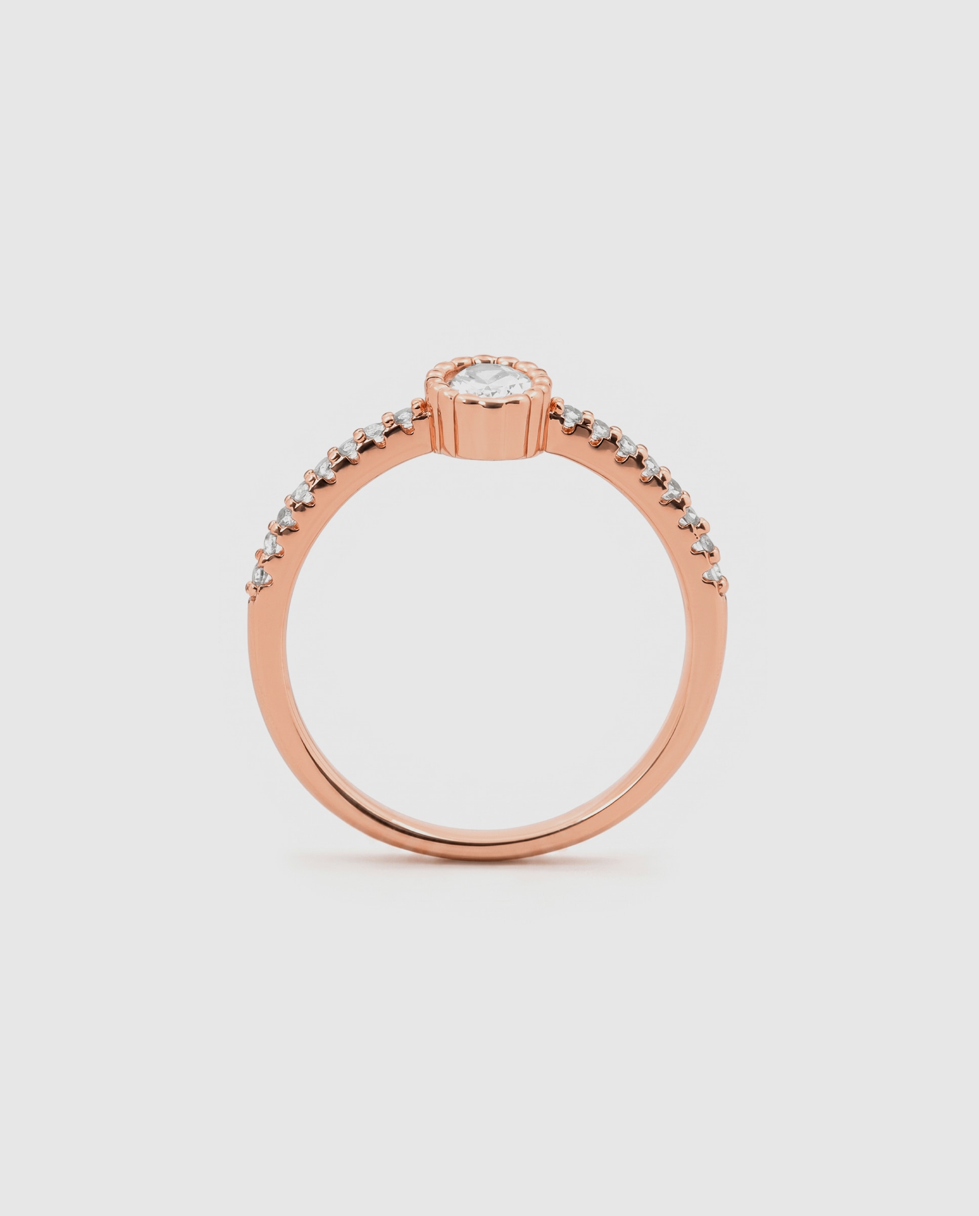 Anel Special Edition Acabado em Ouro Rosa de 18k com Zirconita Brilhante Rosa-7