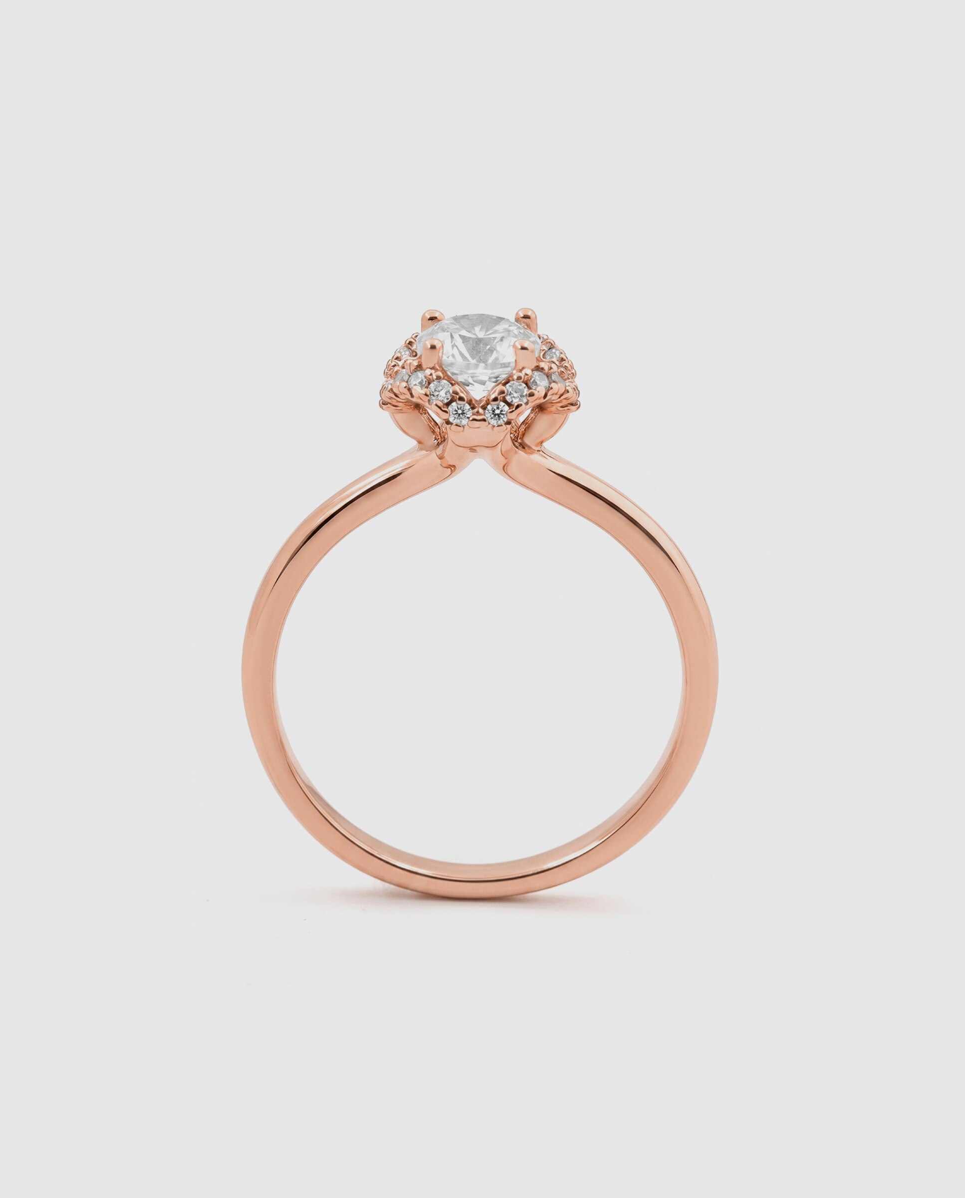 Anel Special Edition Acabado em Ouro Rosa de 18k com Zirconita Brilhante Rosa-7