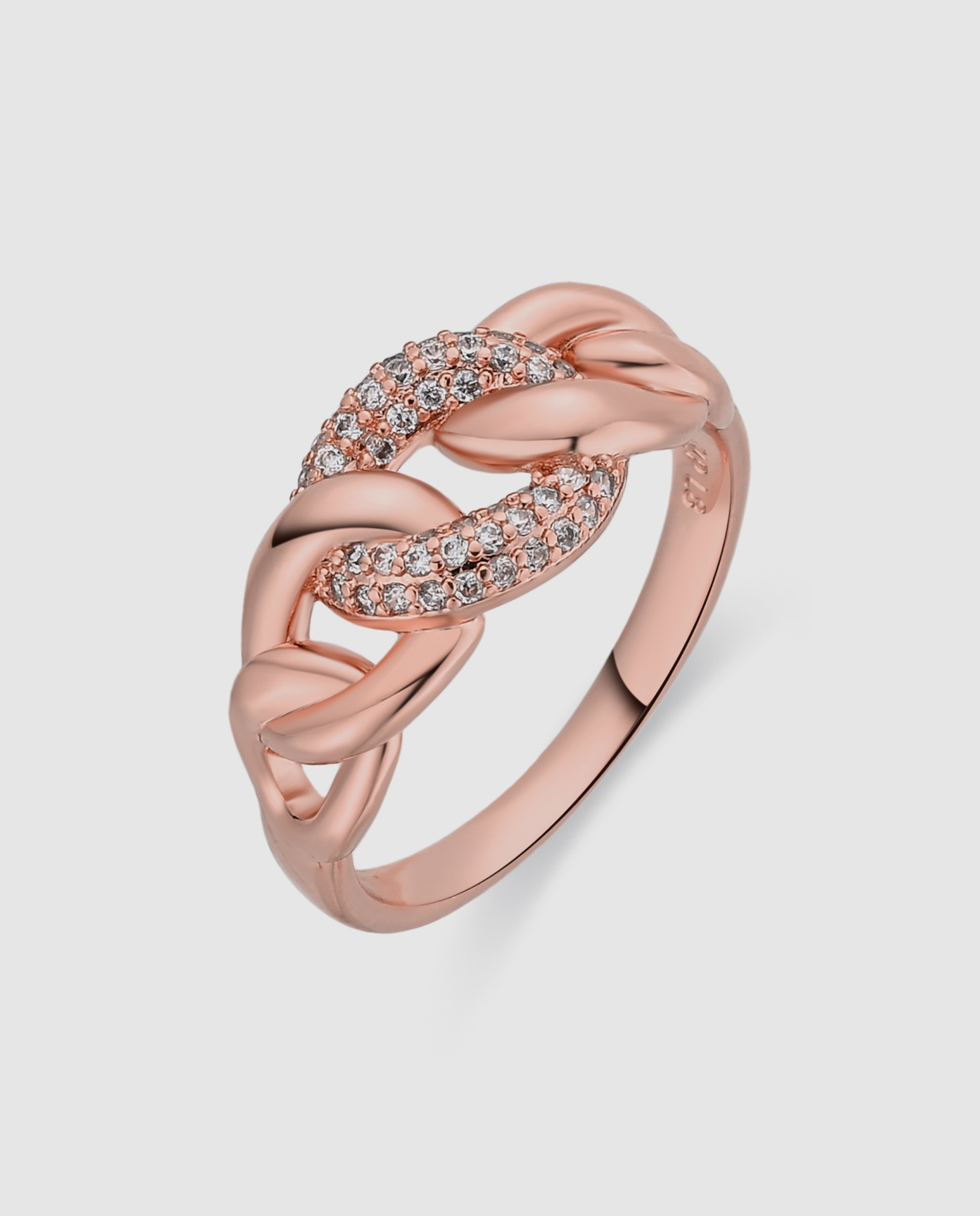 Anel Special Edition Acabado em Ouro Rosa de 18k com Zirconita Brilhante Rosa-1
