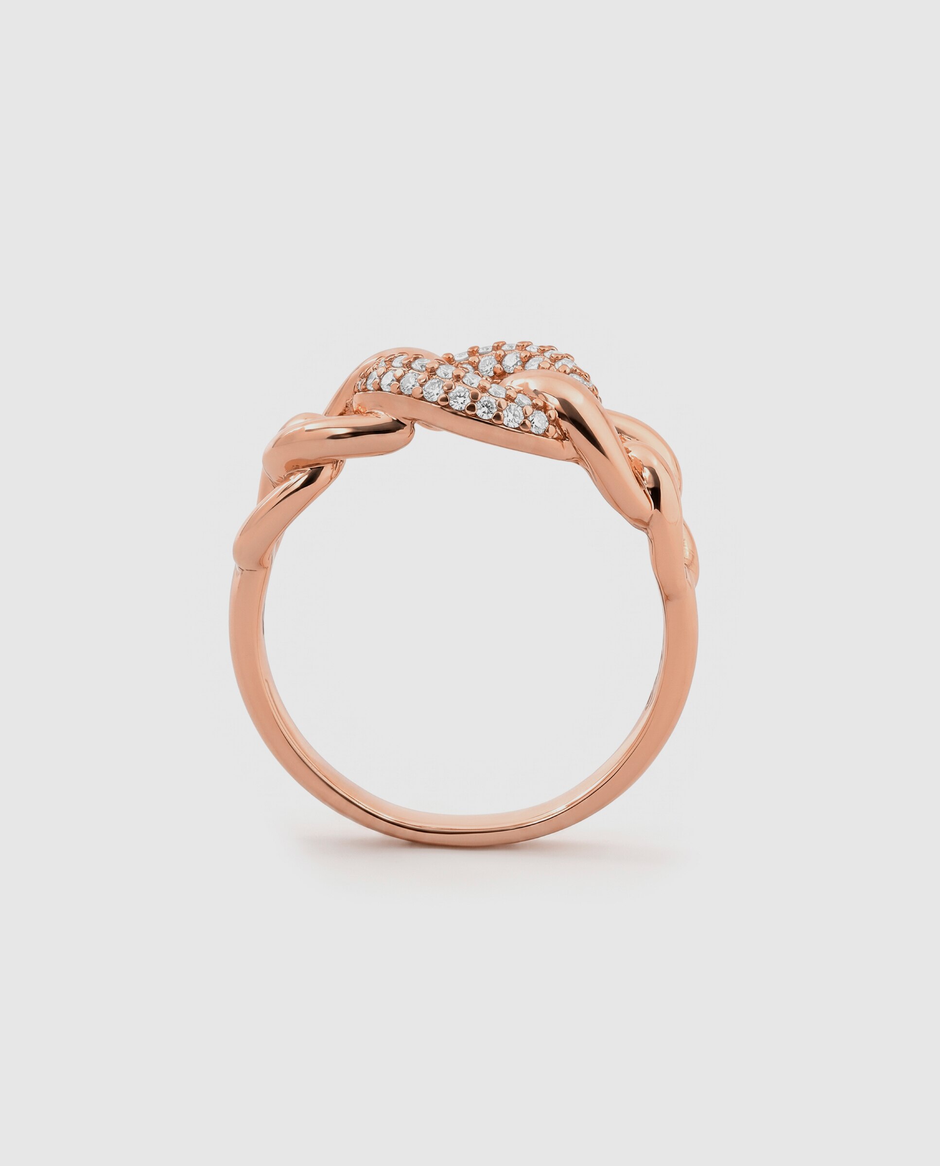 Anel Special Edition Acabado em Ouro Rosa de 18k com Zirconita Brilhante Rosa-7