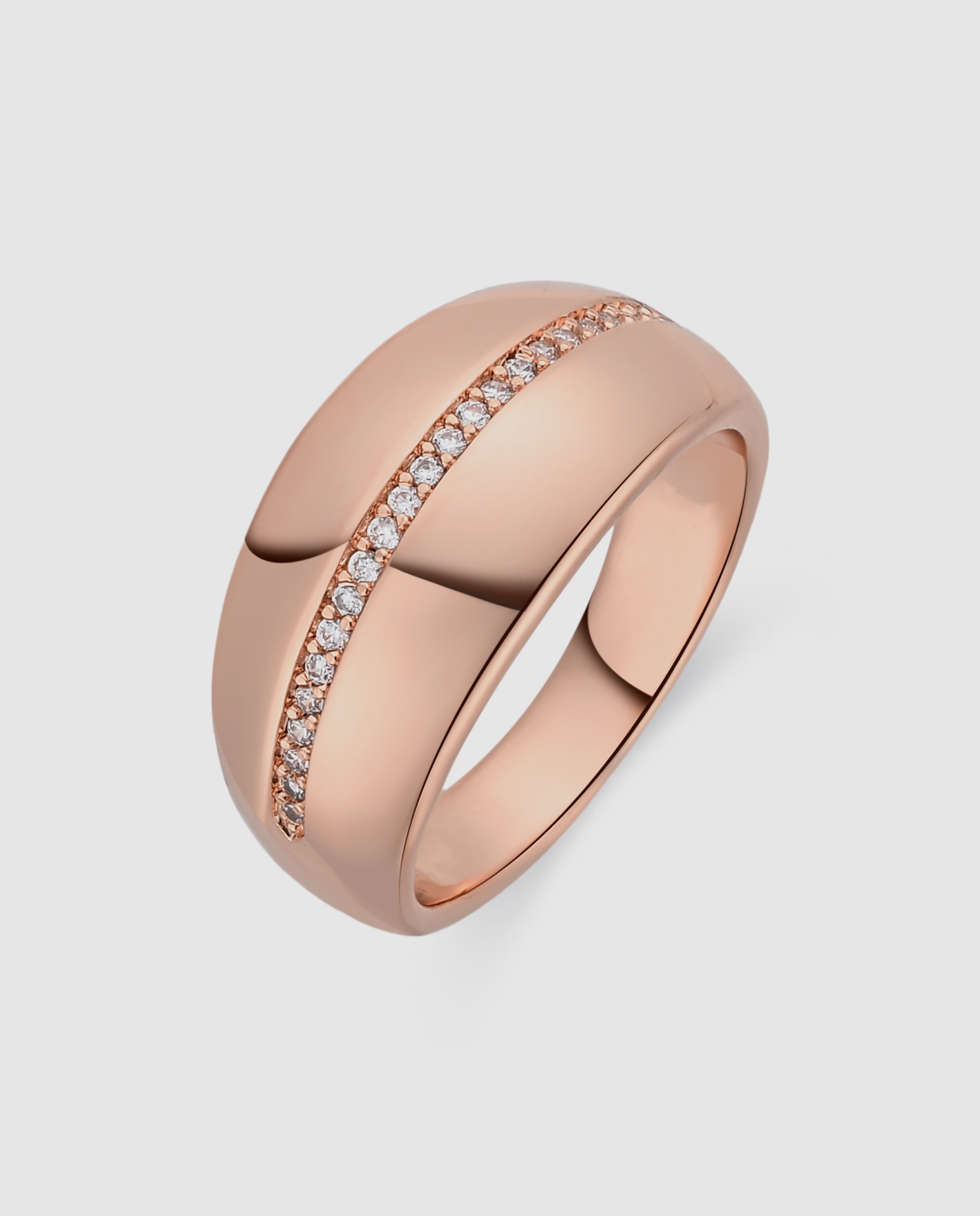 Anel Special Edition Acabado em Ouro Rosa 18k com Zirconita Brilhante Rosa-1