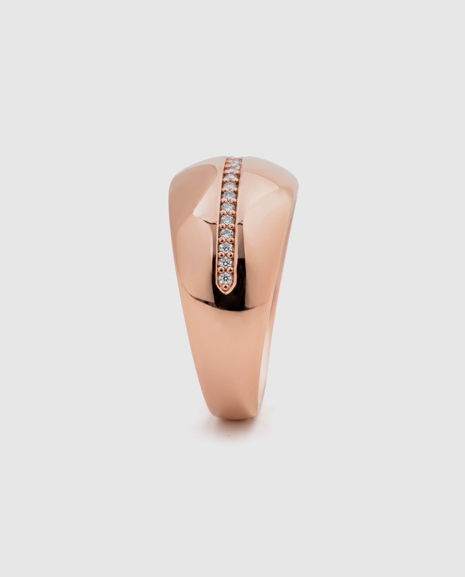Anel Special Edition Acabado em Ouro Rosa 18k com Zirconita Brilhante Rosa-3