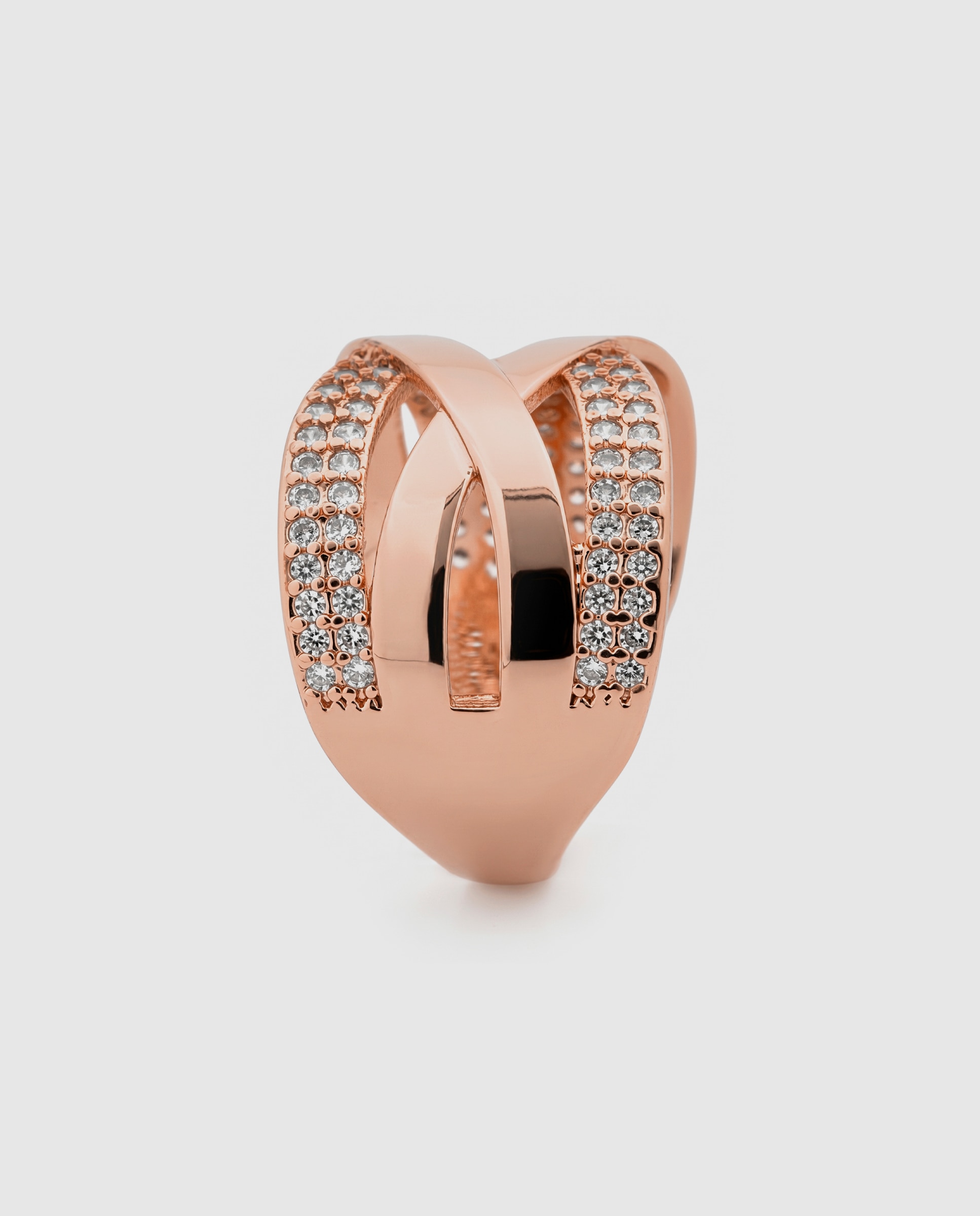 Anel Special Edition Acabado em Ouro Rosa de 18k com Zirconita Brilhante Rosa-3