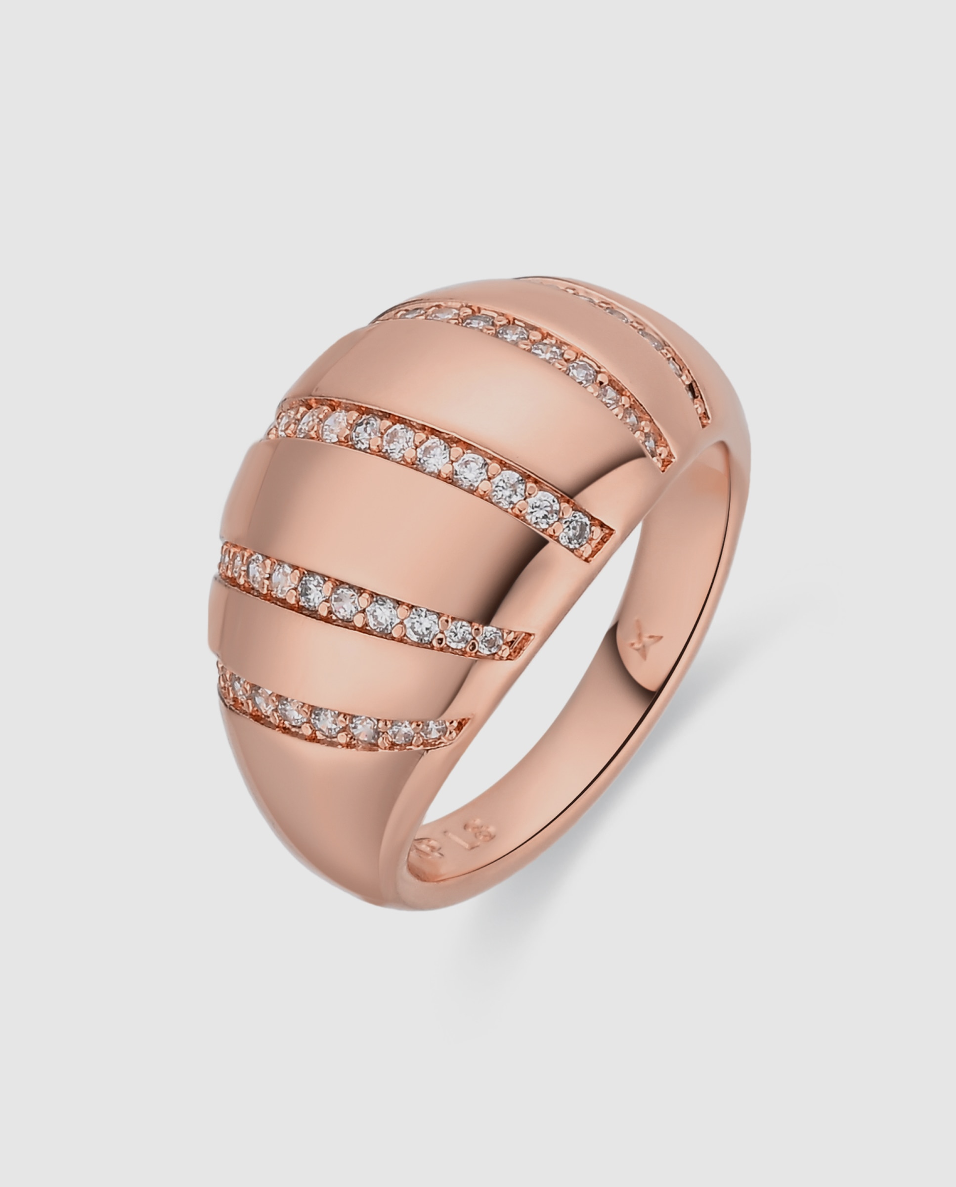 Anel Special Edition Acabado em Ouro Rosa 18k com Zirconita Brilhante Rosa-1