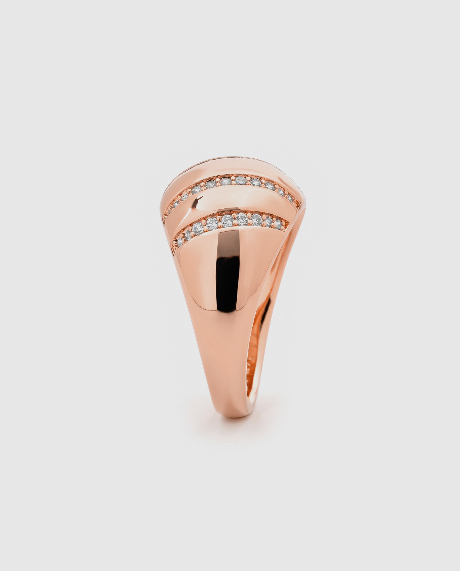 Anel Special Edition Acabado em Ouro Rosa 18k com Zirconita Brilhante Rosa-3