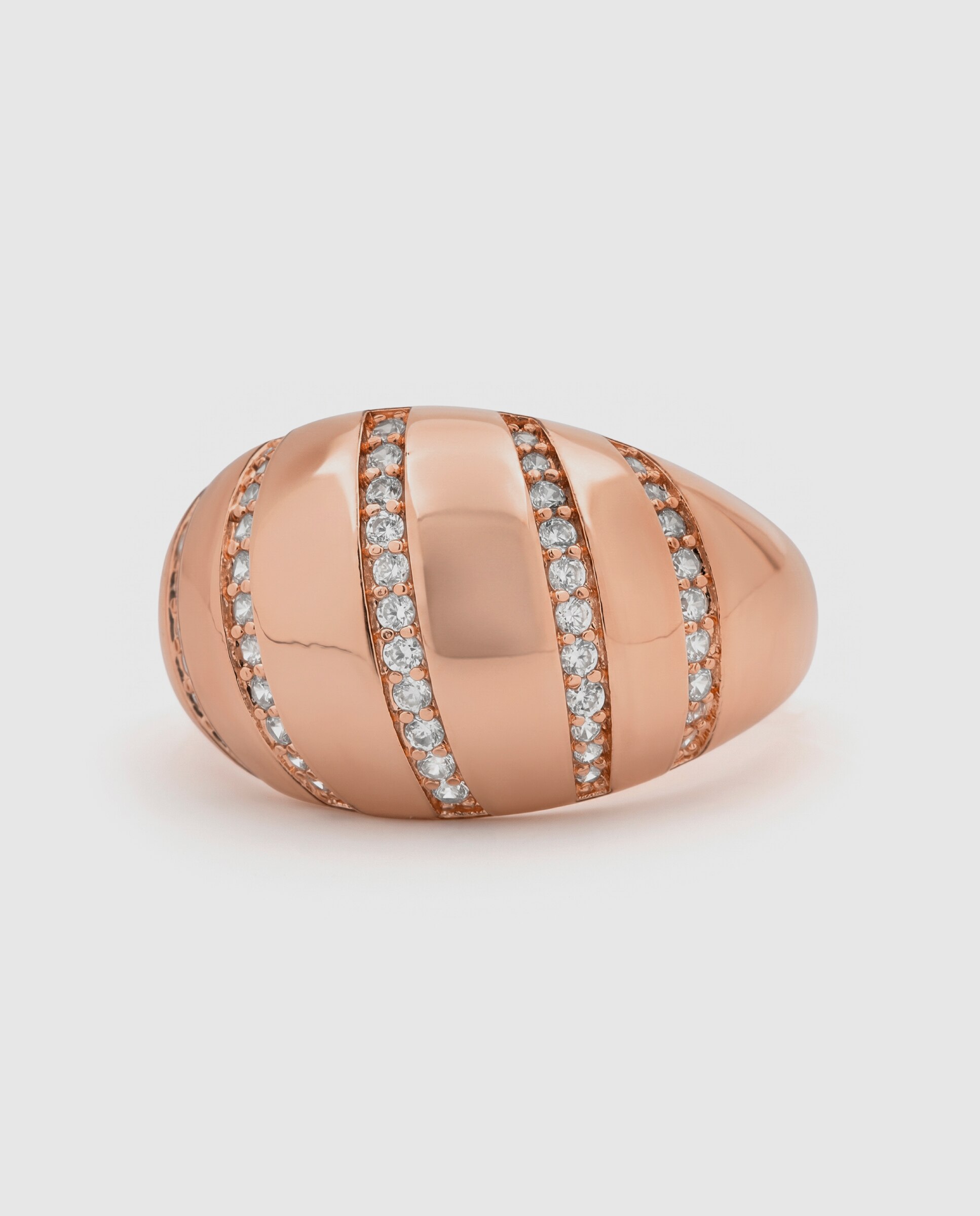 Anel Special Edition Acabado em Ouro Rosa 18k com Zirconita Brilhante Rosa-6