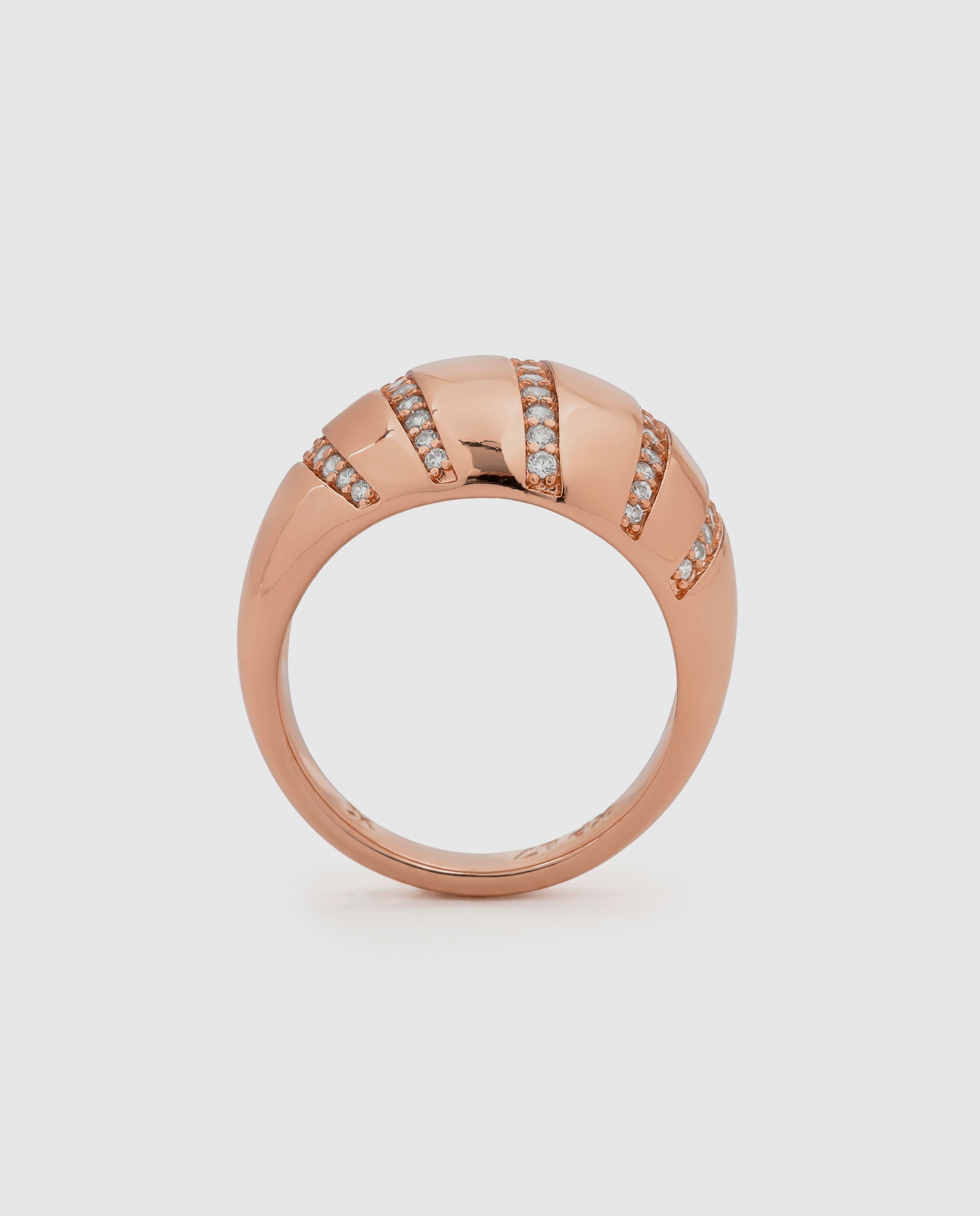 Anel Special Edition Acabado em Ouro Rosa 18k com Zirconita Brilhante Rosa-7