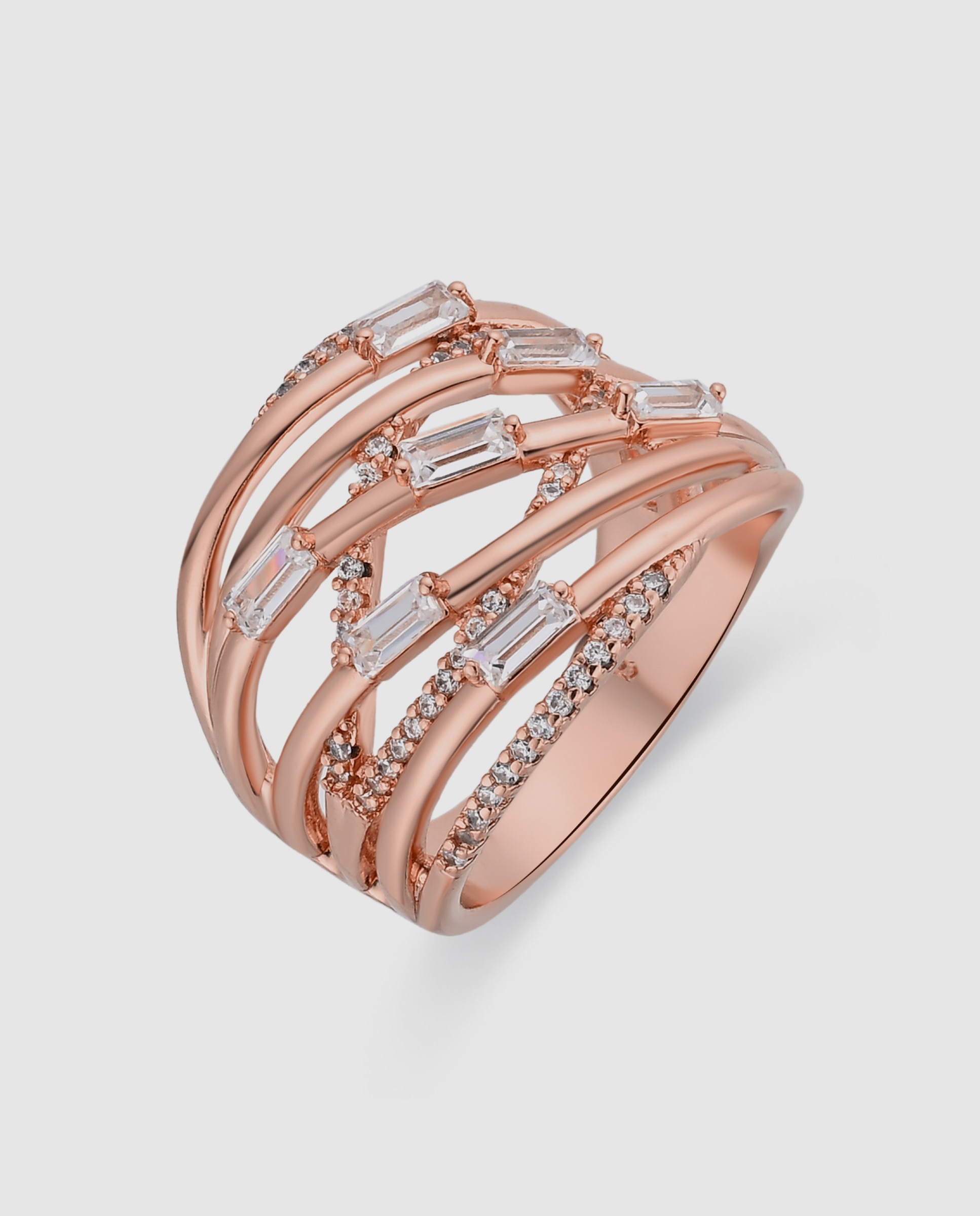 Anel Special Edition Acabado em Ouro Rosa de 18k com Zirconita Brilhante Rosa-1