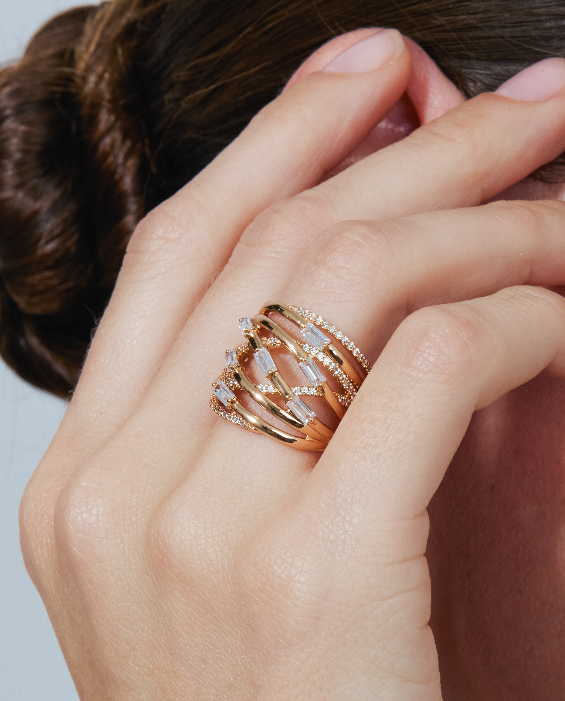 Anel Special Edition Acabado em Ouro Rosa de 18k com Zirconita Brilhante Rosa-4