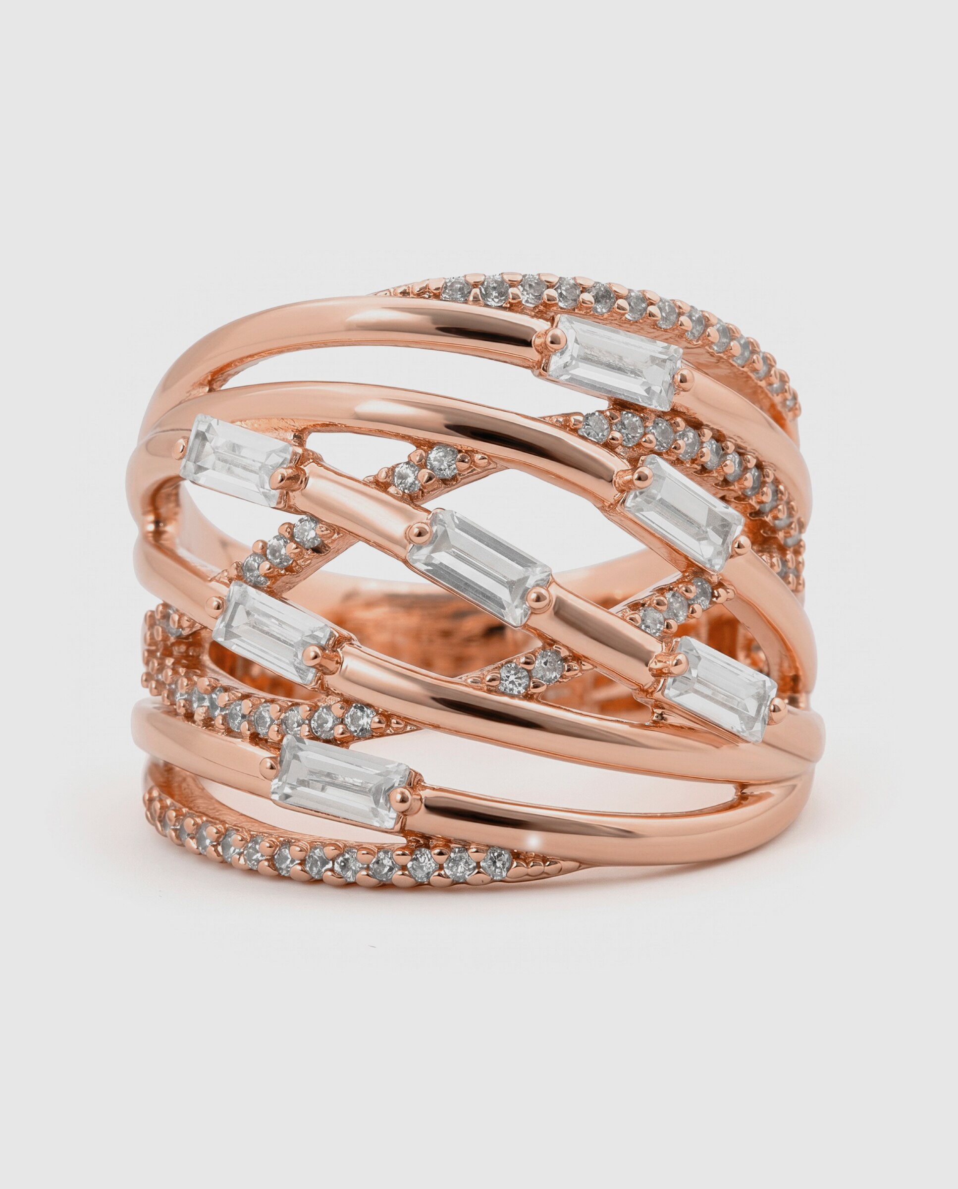 Anel Special Edition Acabado em Ouro Rosa de 18k com Zirconita Brilhante Rosa-6