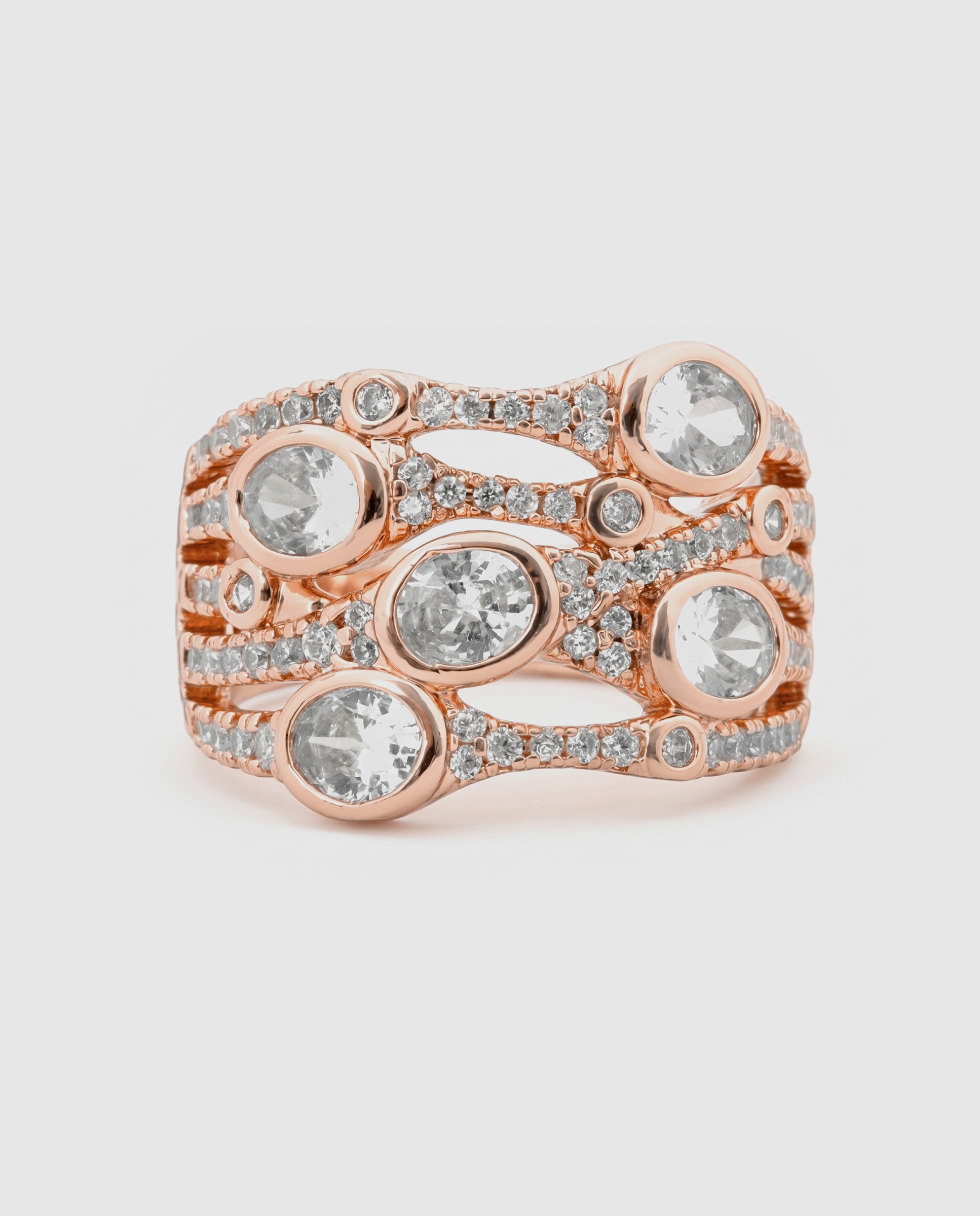 Anel Special Edition Acabado em Ouro Rosa de 18k com Zirconita Brilhante Rosa-6