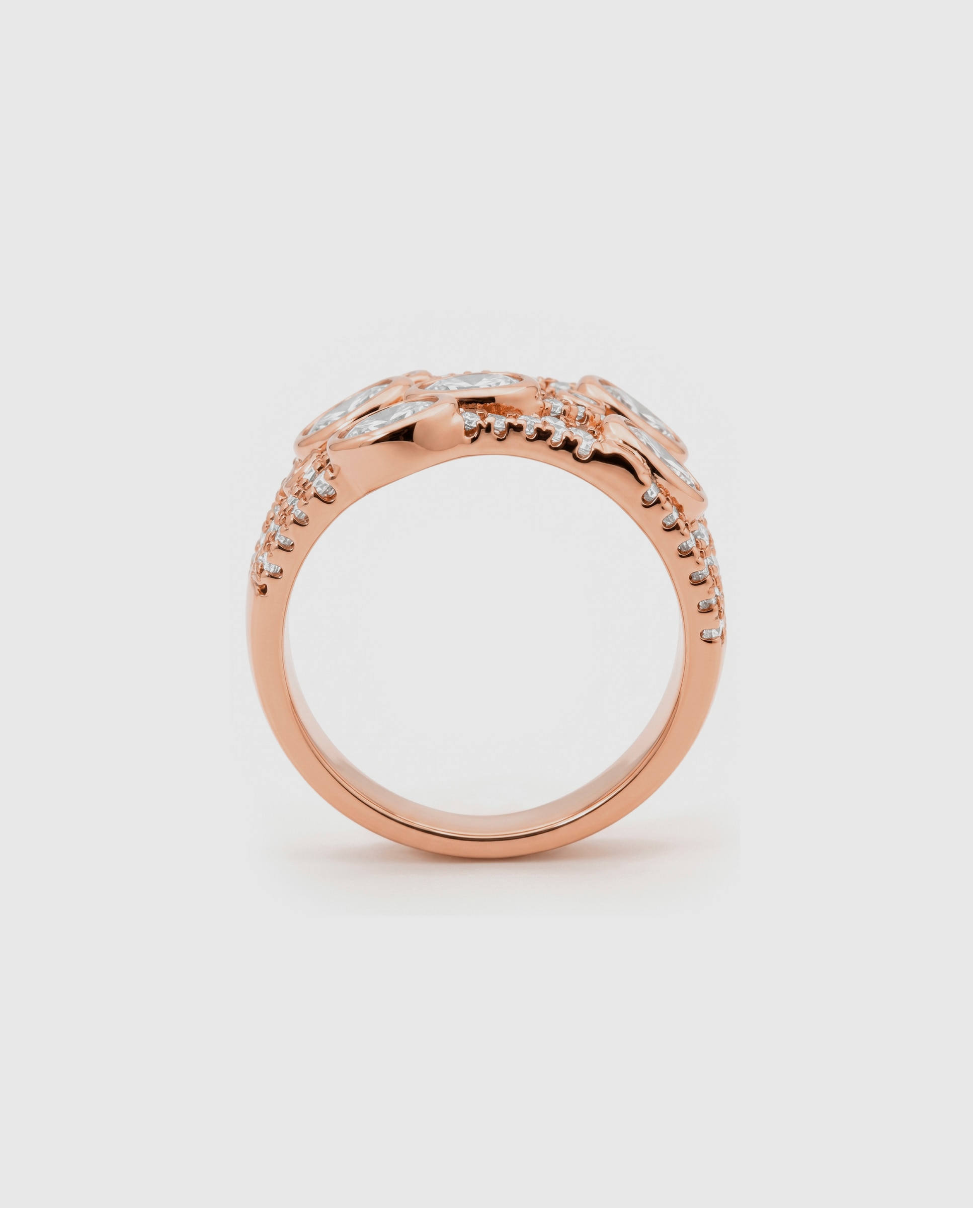 Anel Special Edition Acabado em Ouro Rosa de 18k com Zirconita Brilhante Rosa-7