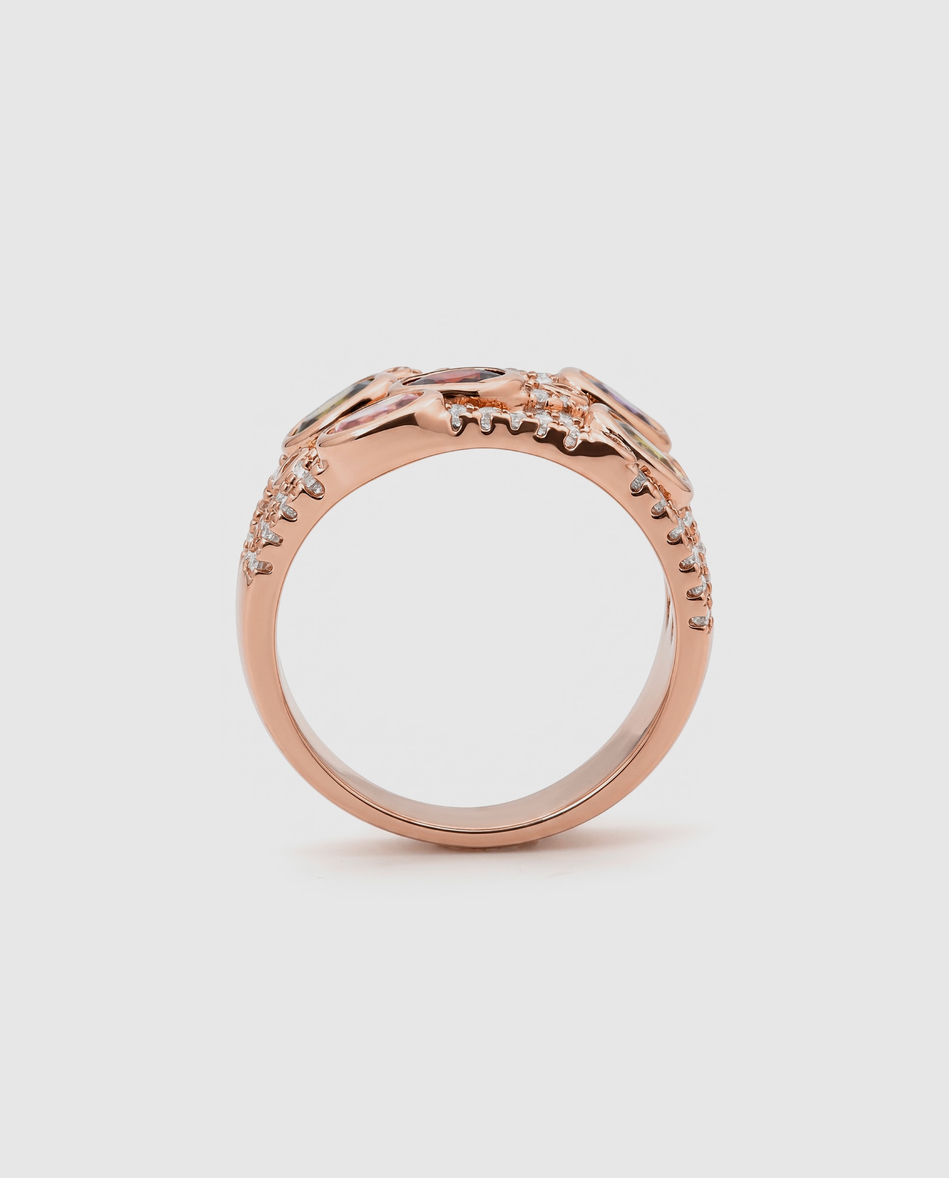 Anel Special Edition Acabado em Ouro Rosa de 18k com Zirconita Multicolor-7