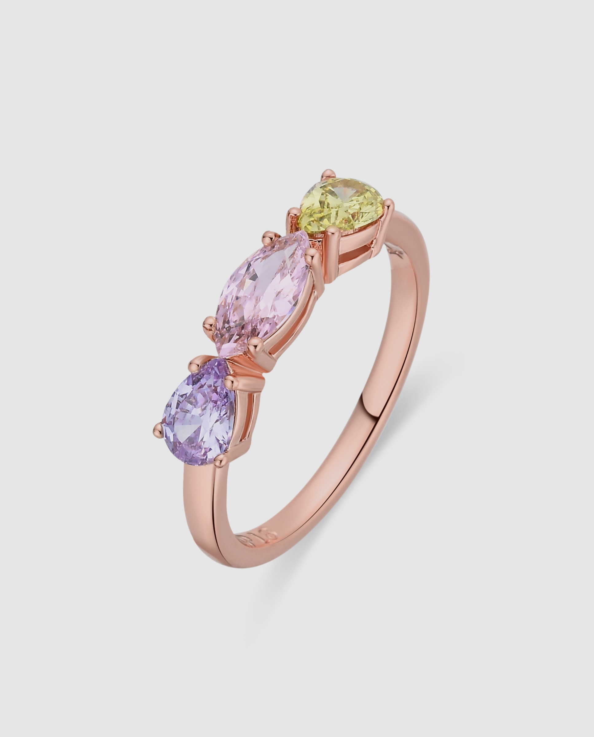 Anel Special Edition com Acabamento em Ouro Rosa 18k e Zirconita Multicolor-1