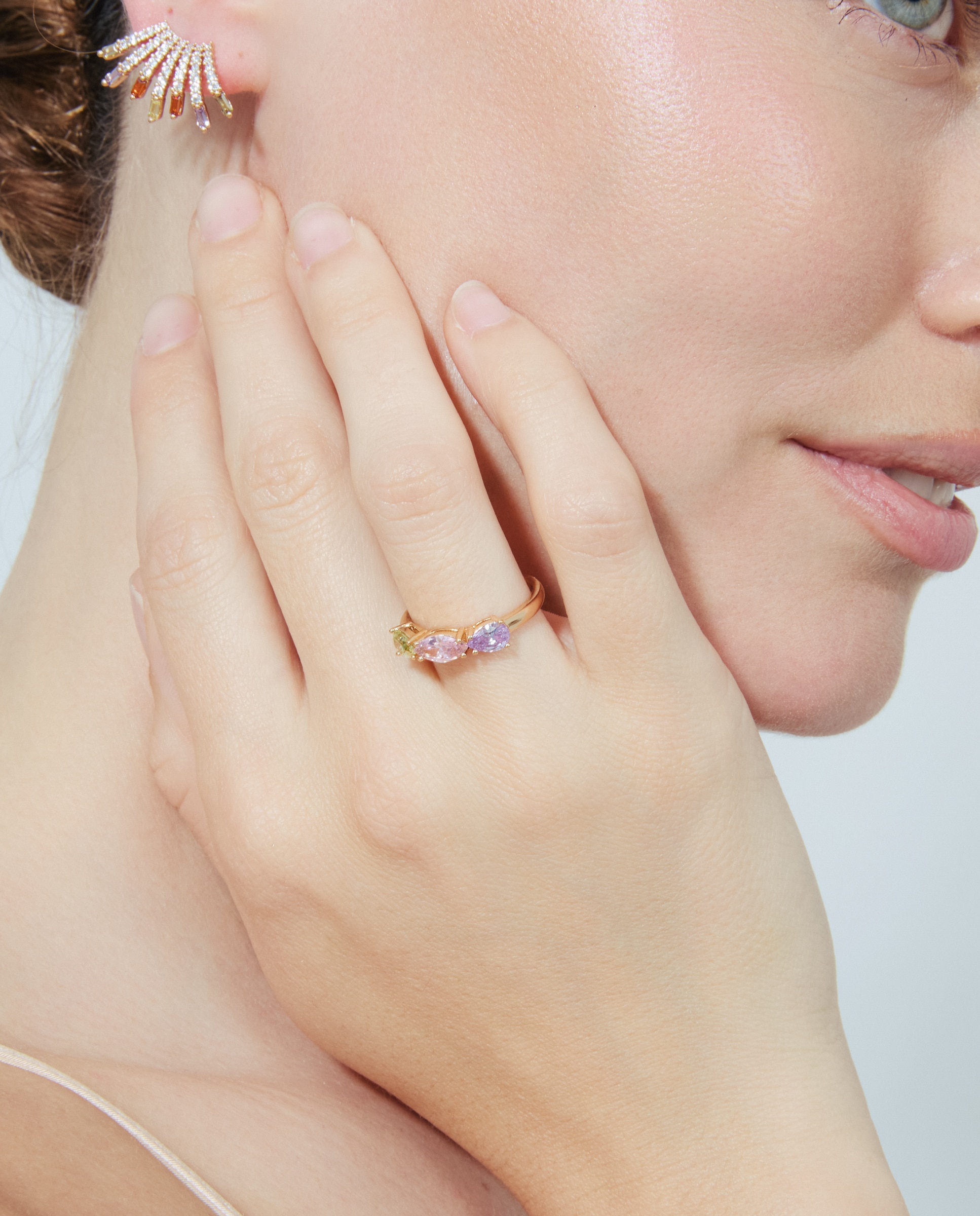 Anel Special Edition com Acabamento em Ouro Rosa 18k e Zirconita Multicolor-4