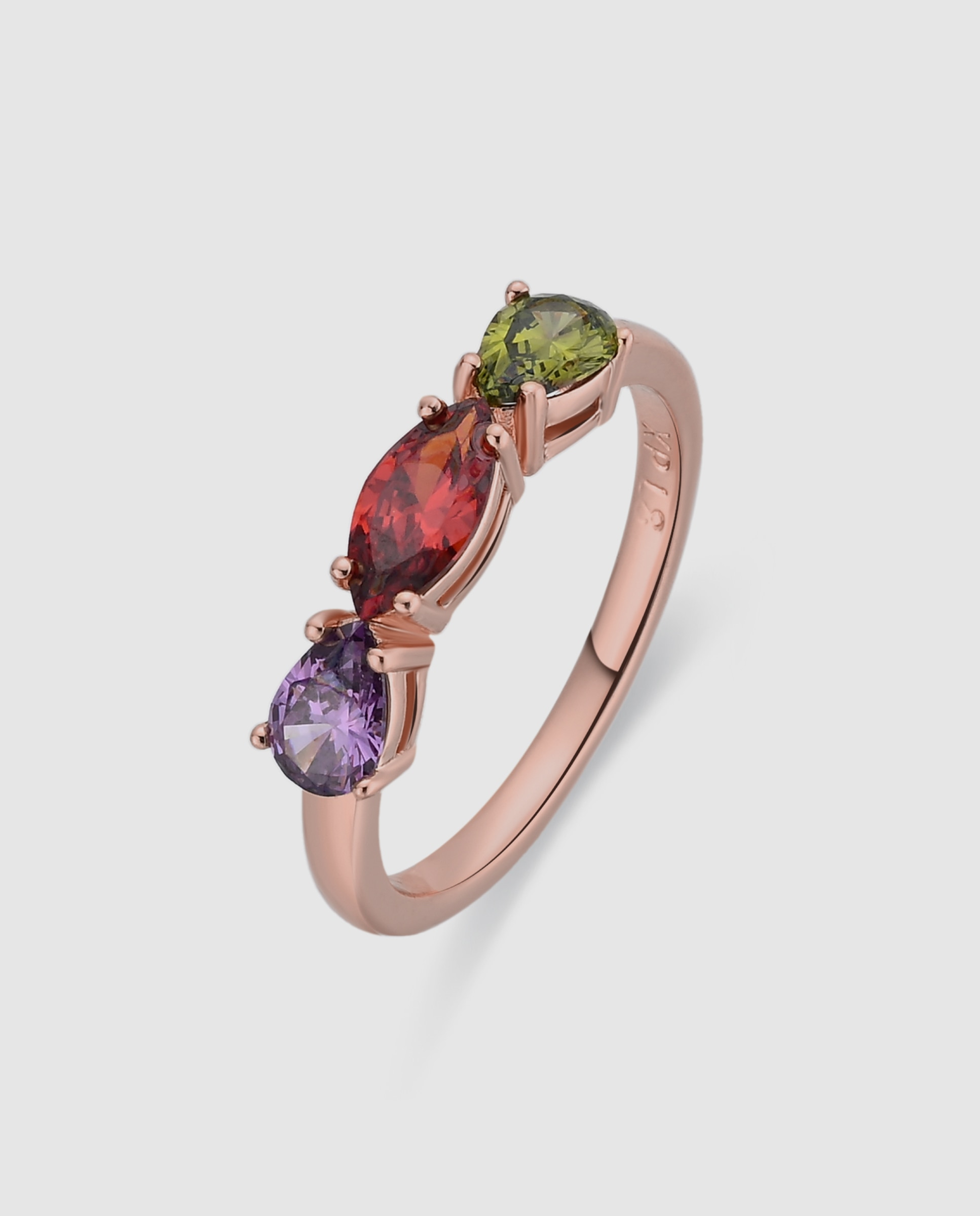 Anel Special Edition Acabado em Ouro Rosa de 18k com Zirconita Multicolor-1