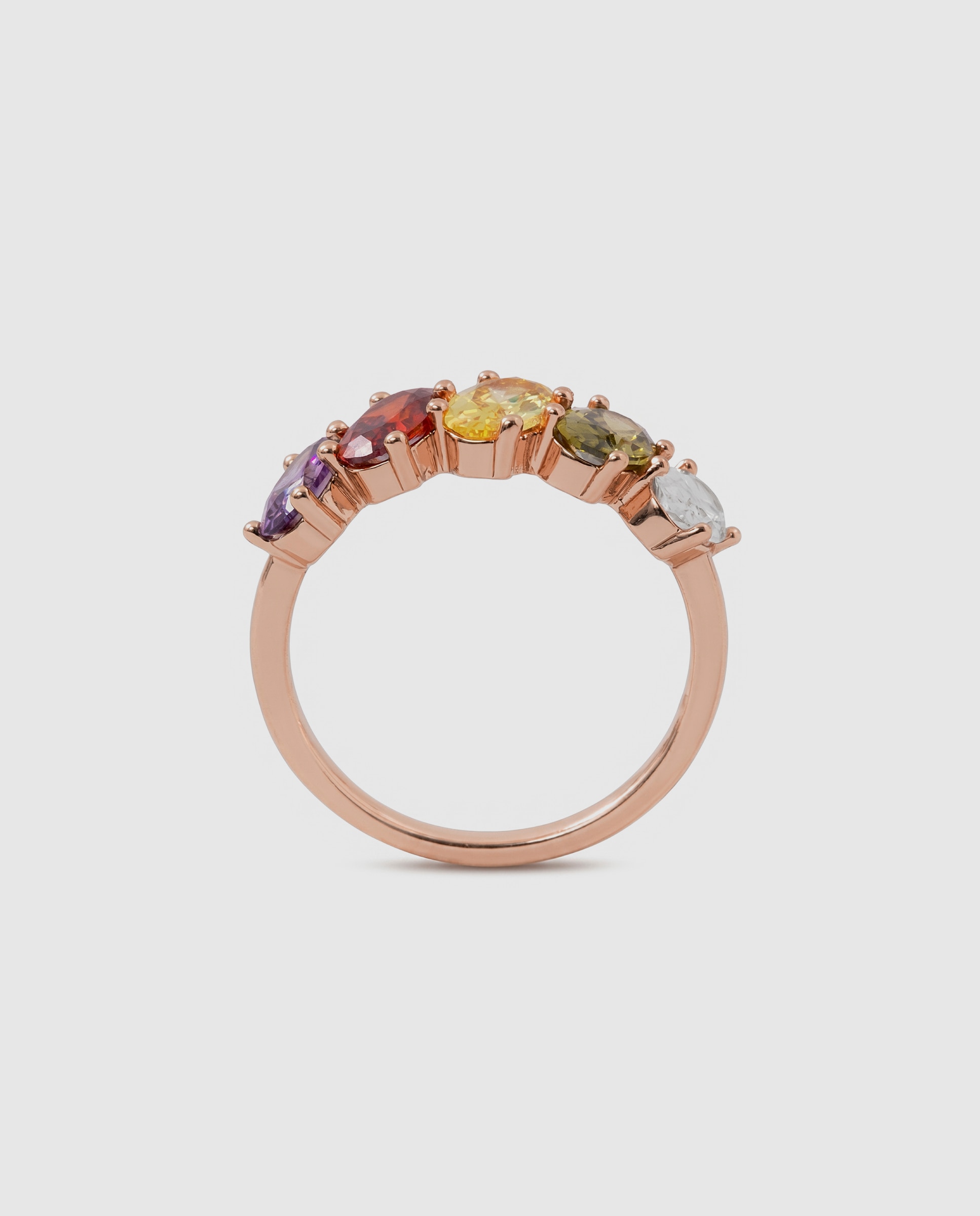 Anel Special Edition Acabado em Ouro Rosa de 18k com Zirconita Multicolor-7