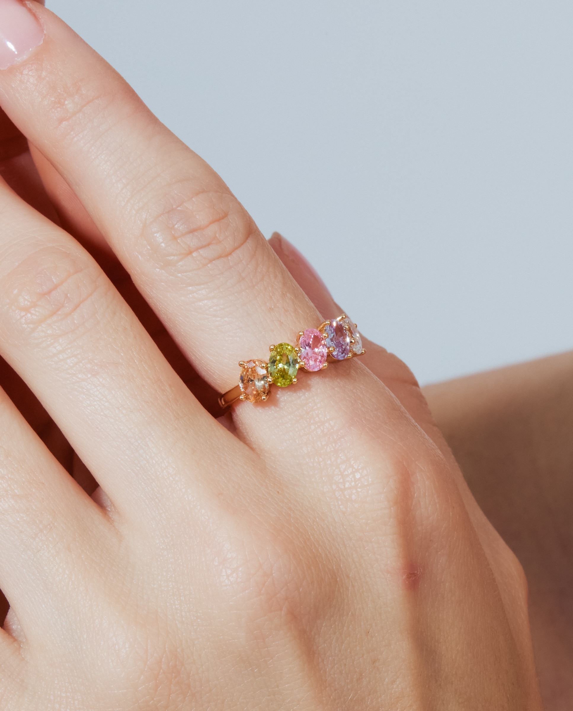 Anel Special Edition Acabado em Ouro Rosa de 18k com Zirconita Multicolor-4