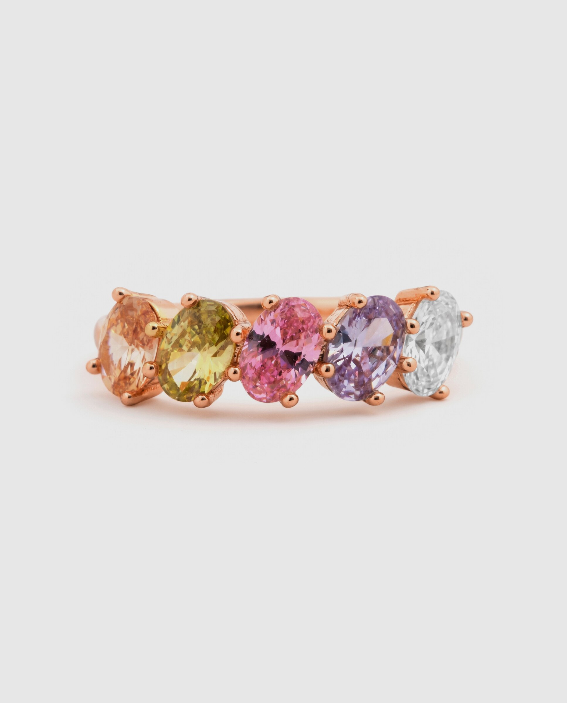 Anel Special Edition Acabado em Ouro Rosa de 18k com Zirconita Multicolor-6
