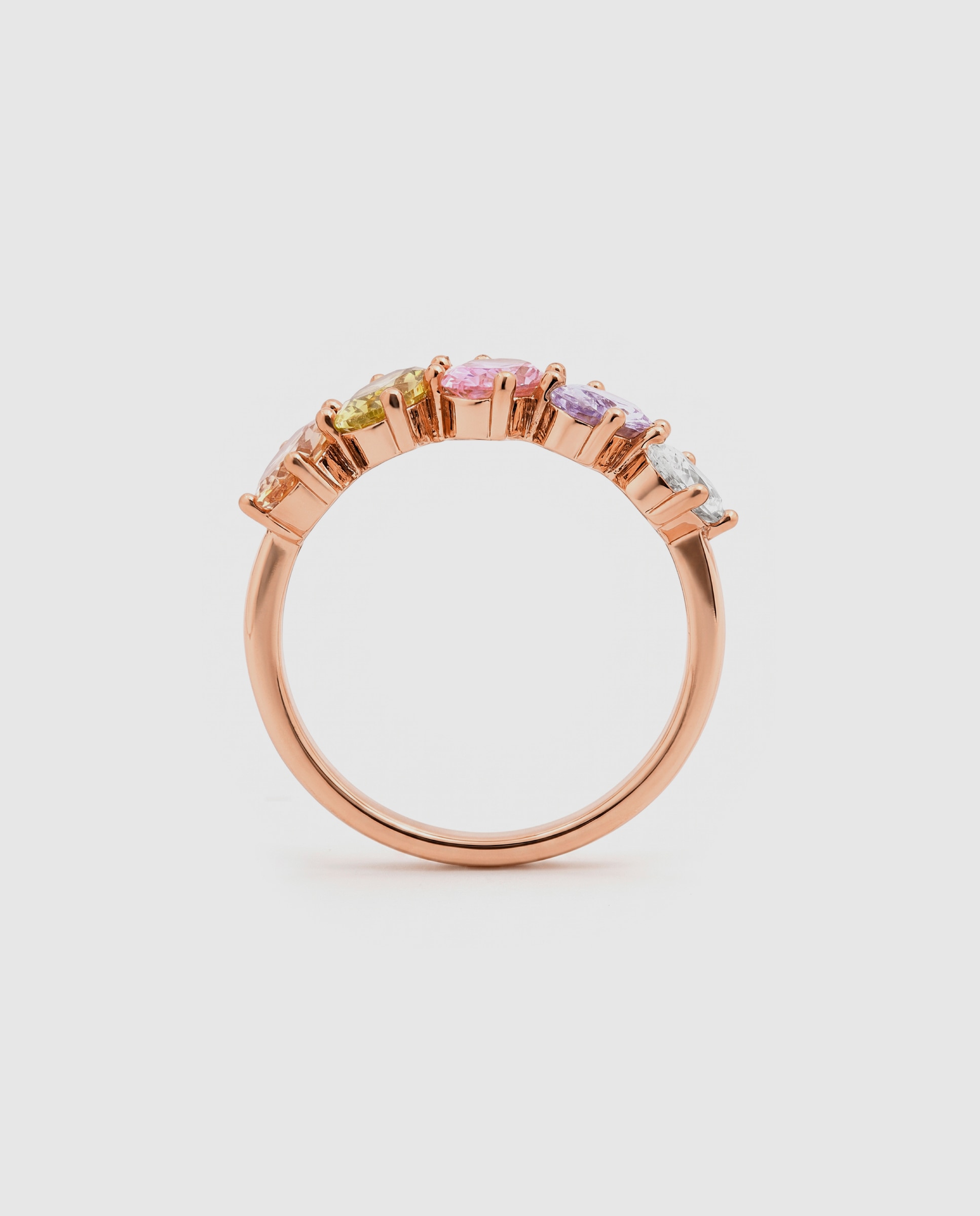 Anel Special Edition Acabado em Ouro Rosa de 18k com Zirconita Multicolor-7