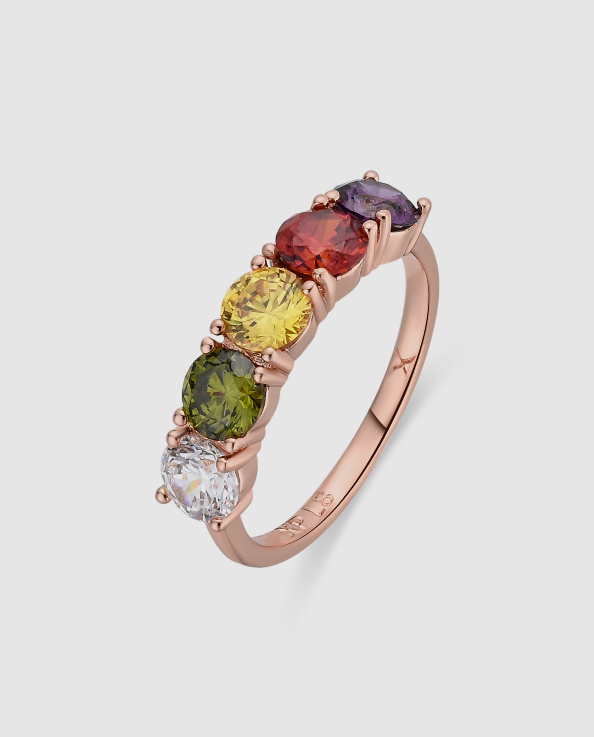 Anel Special Edition Acabado em Ouro Rosa de 18k com Zirconita Multicolor-1