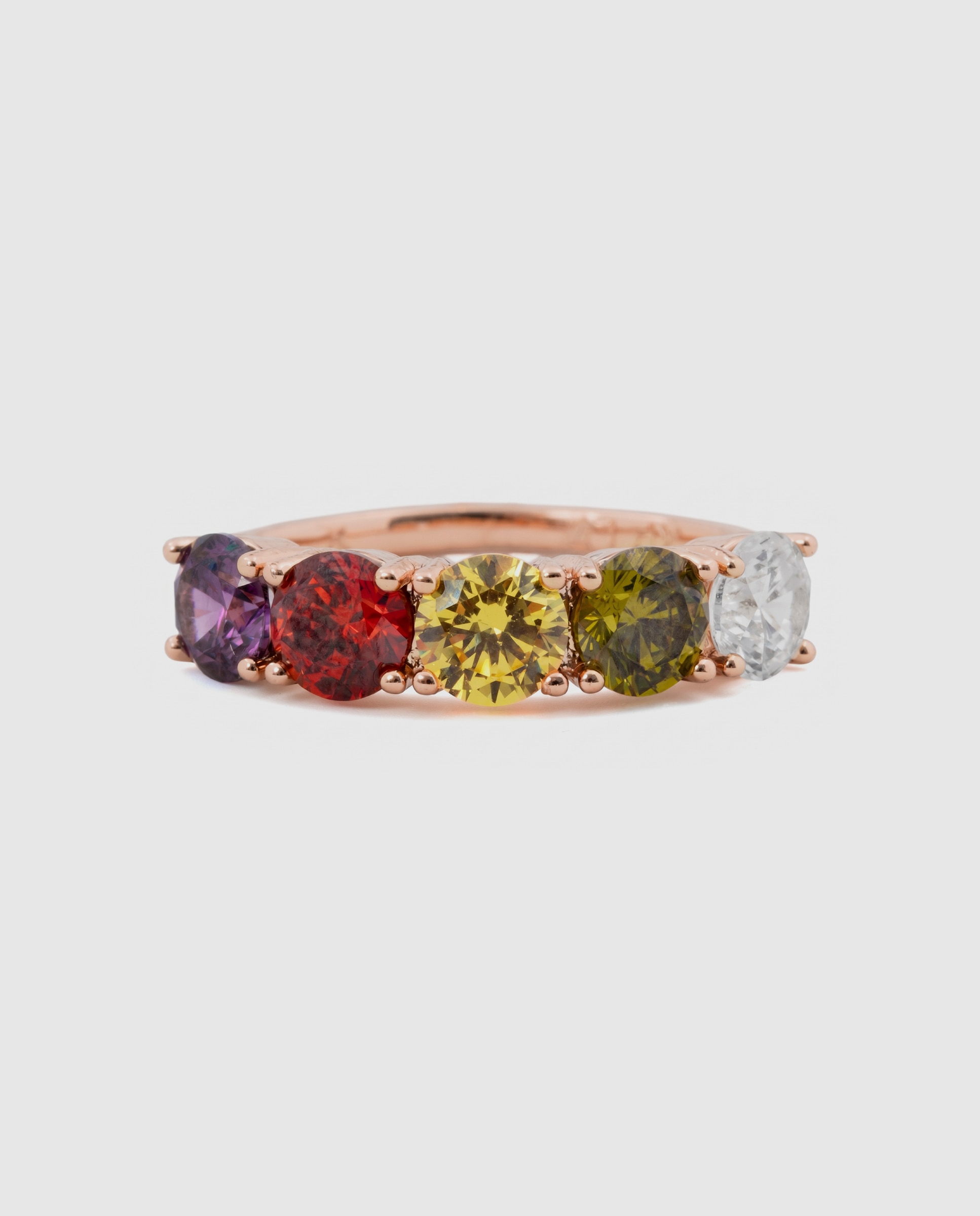 Anel Special Edition Acabado em Ouro Rosa de 18k com Zirconita Multicolor-6