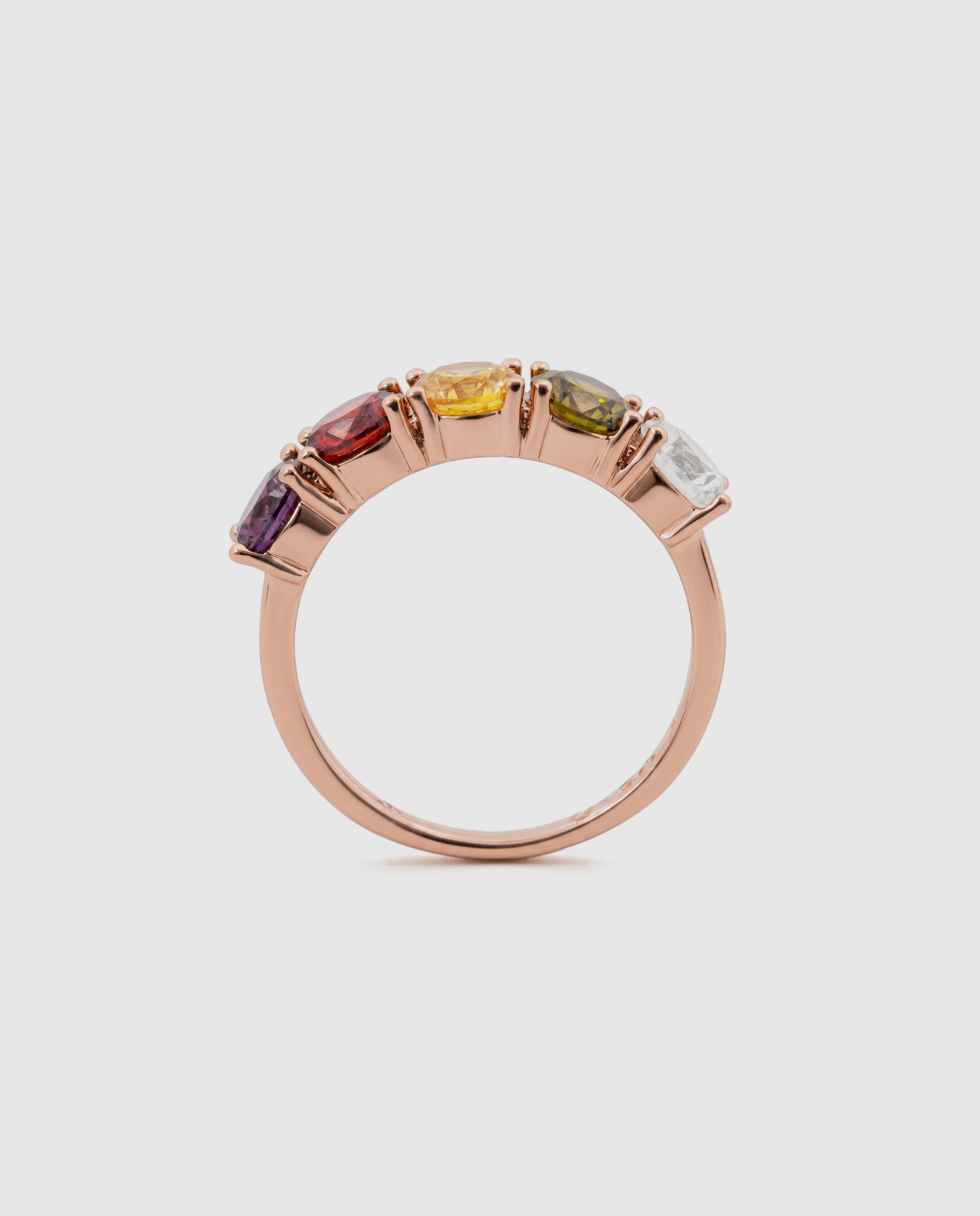Anel Special Edition Acabado em Ouro Rosa de 18k com Zirconita Multicolor-7