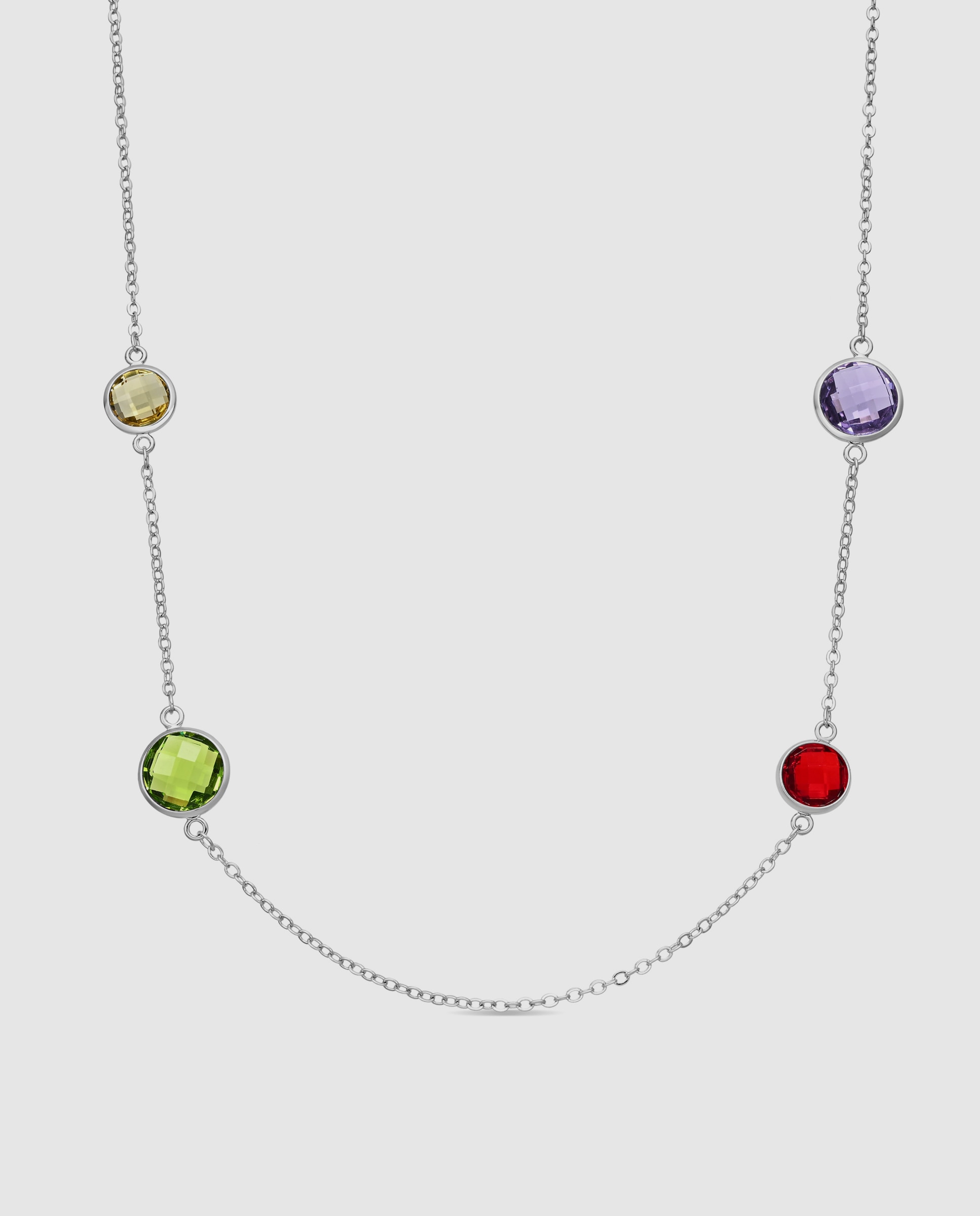 Colar Special Edition com Acabamento em Ródio e Zirconita Multicolor-1