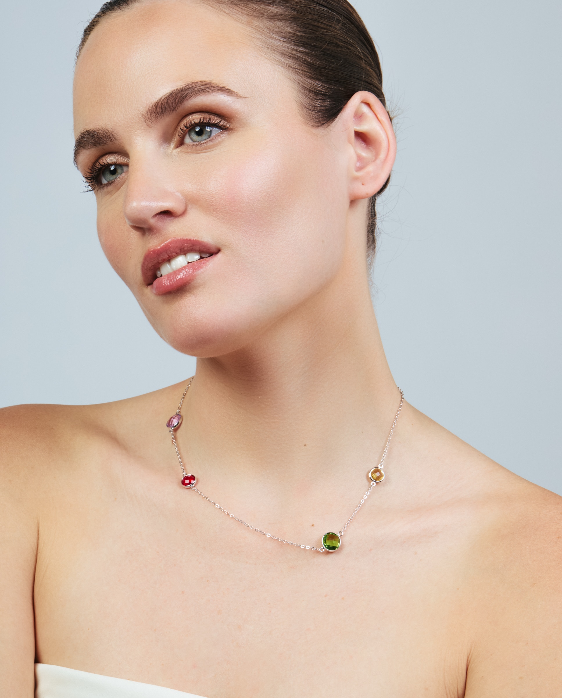 Colar Special Edition com Acabamento em Ródio e Zirconita Multicolor-2