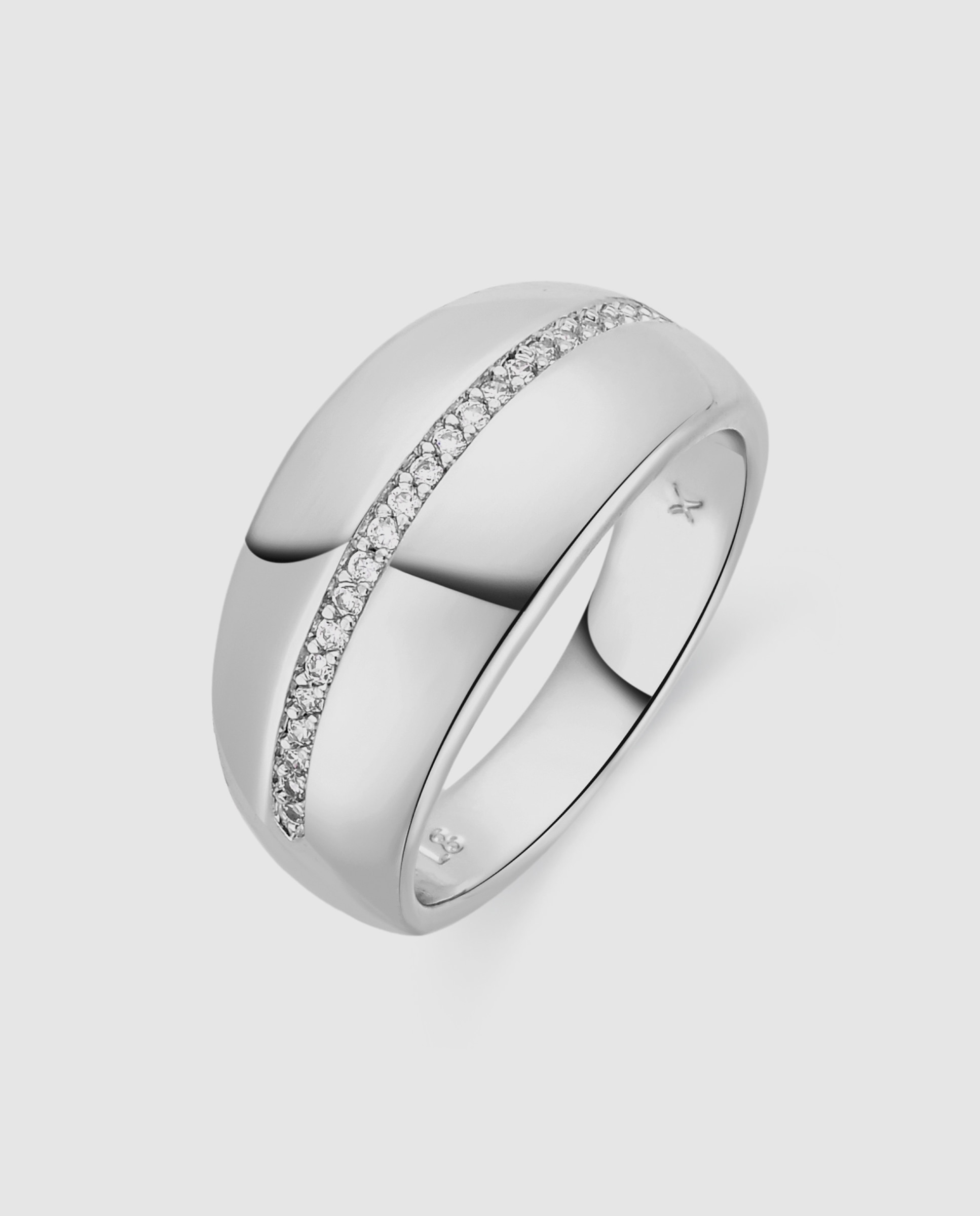 Anel Special Edition com Acabamento em Ródio e Zirconita Brilhante Prateado-1