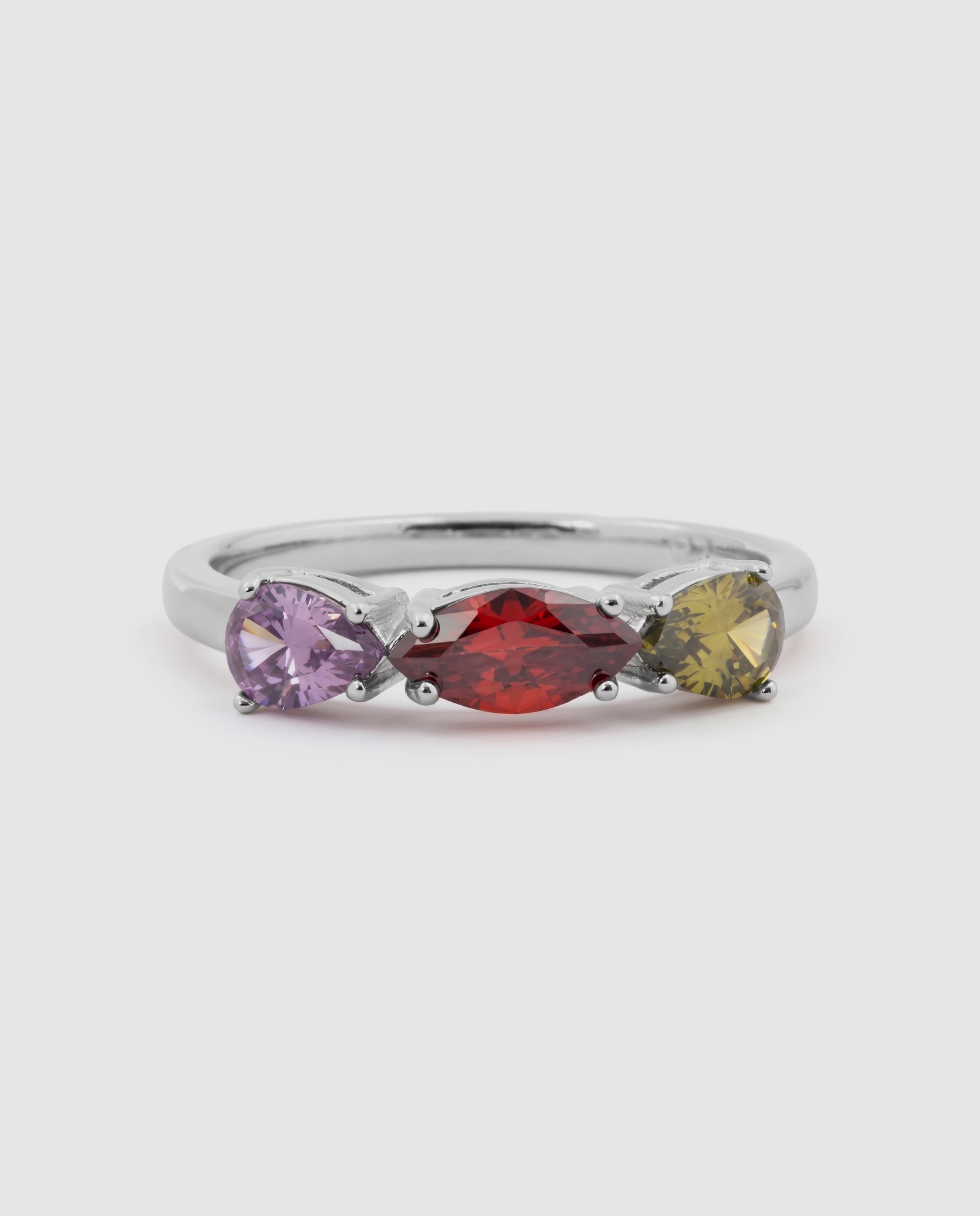 Anel Special Edition com Acabamento em Ródio e Zirconita Multicolor-6