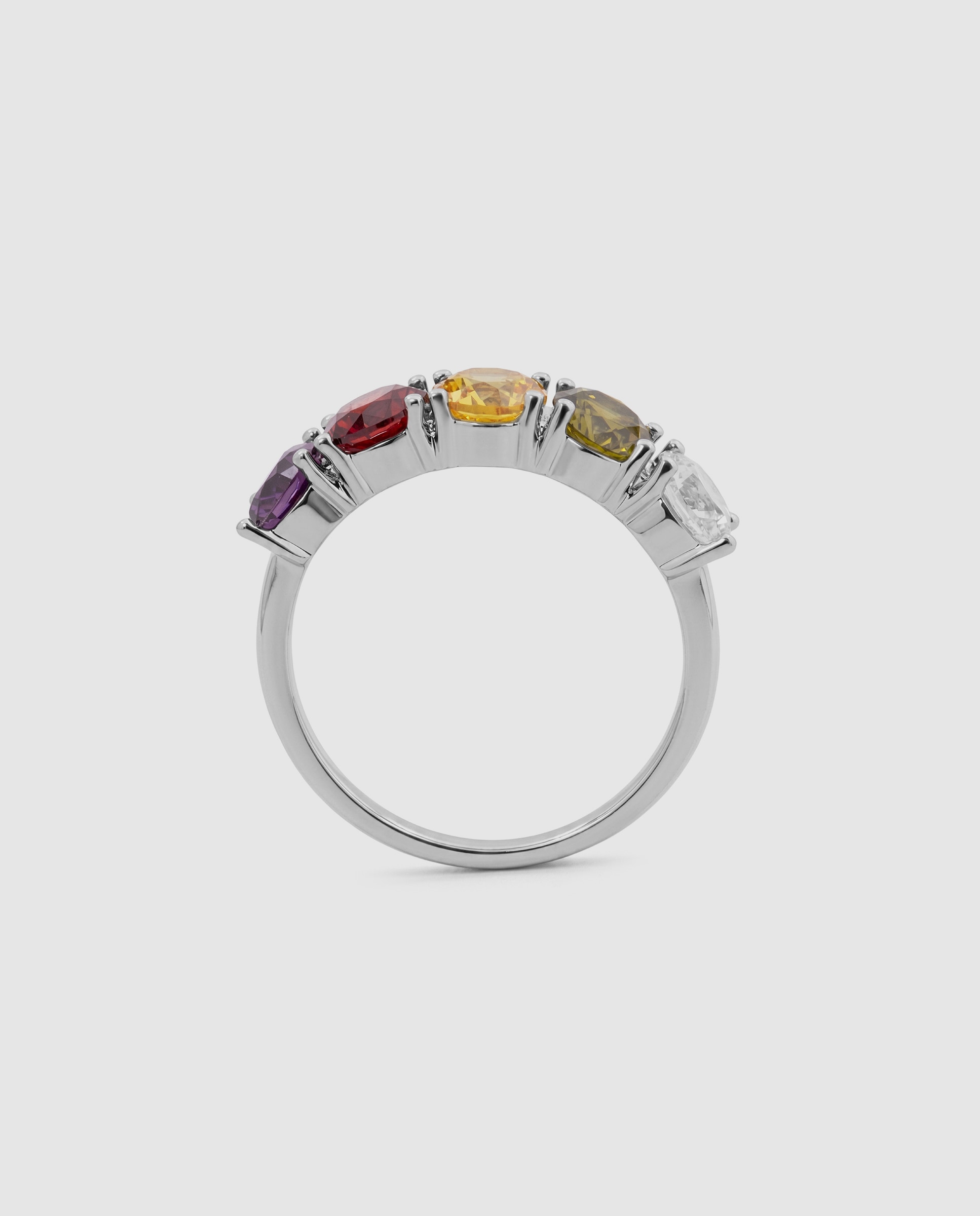 Anel Special Edition com Acabamento em Ródio e Zirconita Multicolor-7
