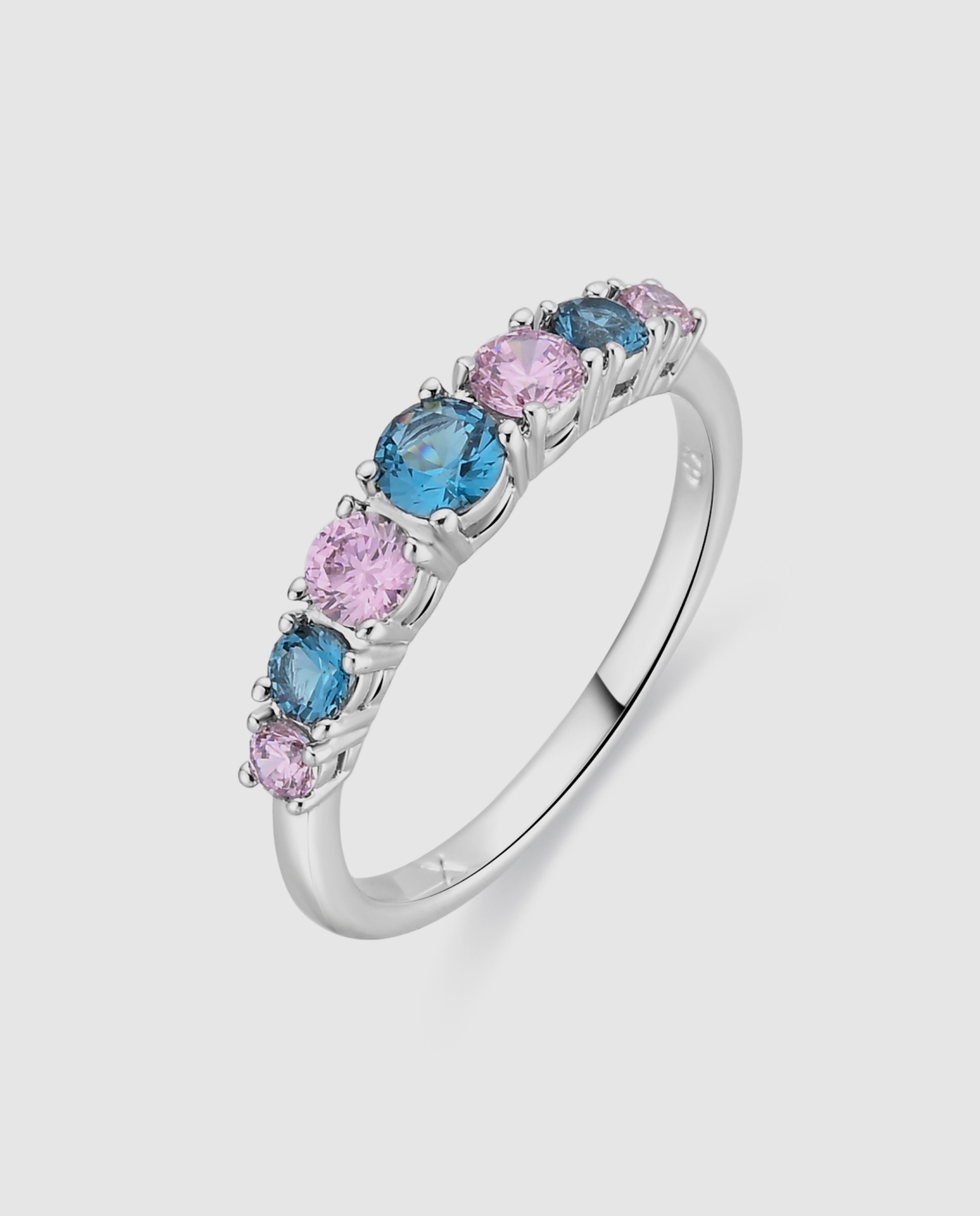Anel Special Edition com Acabamento em Ródio e Zirconita Multicolor-1