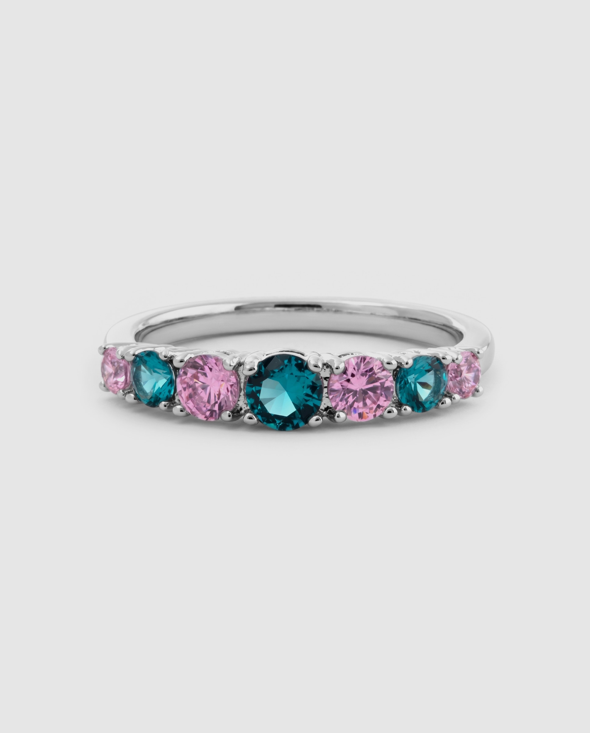 Anel Special Edition com Acabamento em Ródio e Zirconita Multicolor-6