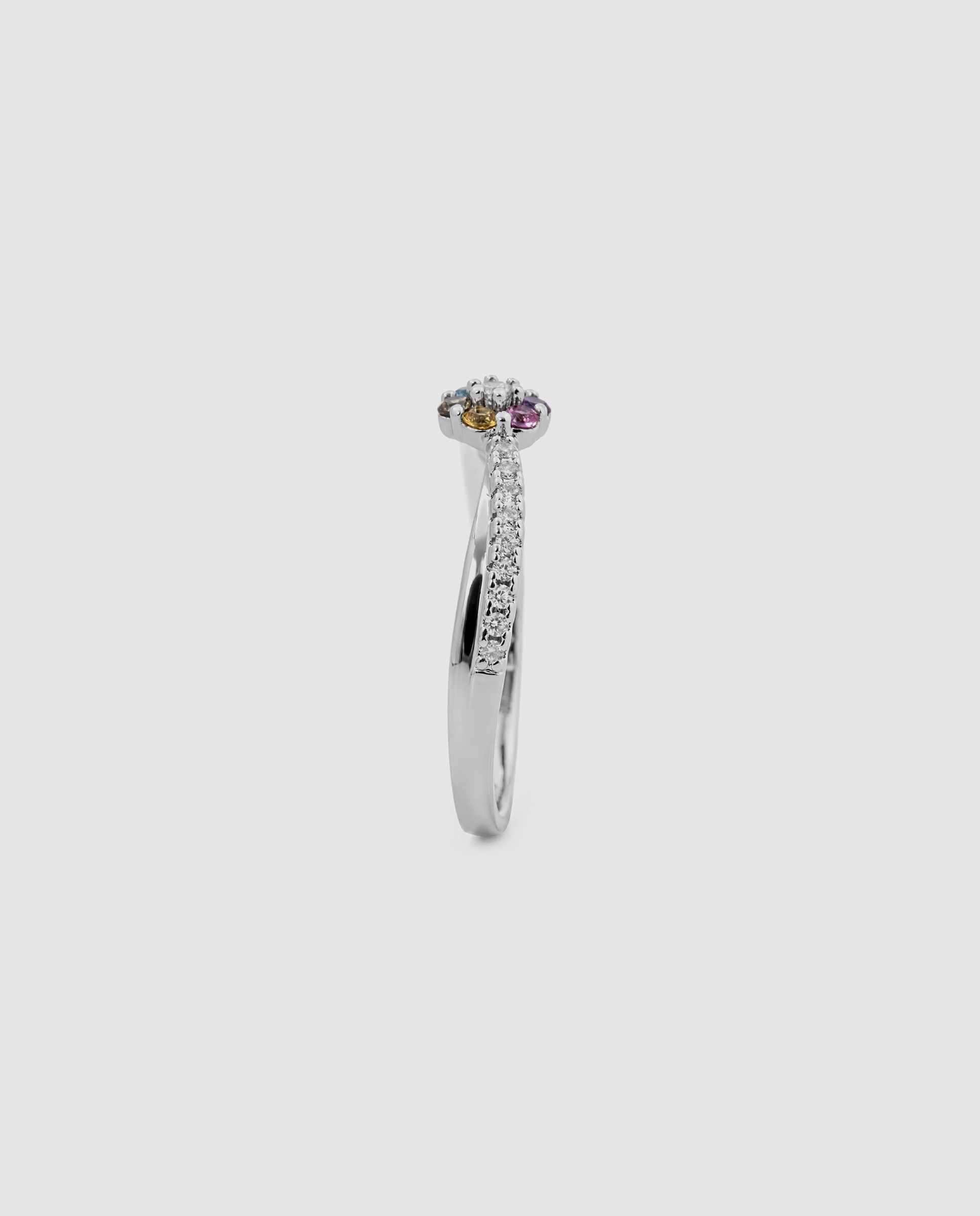 Anel Special Edition com Acabamento em Ródio e Zirconita Multicolor-3