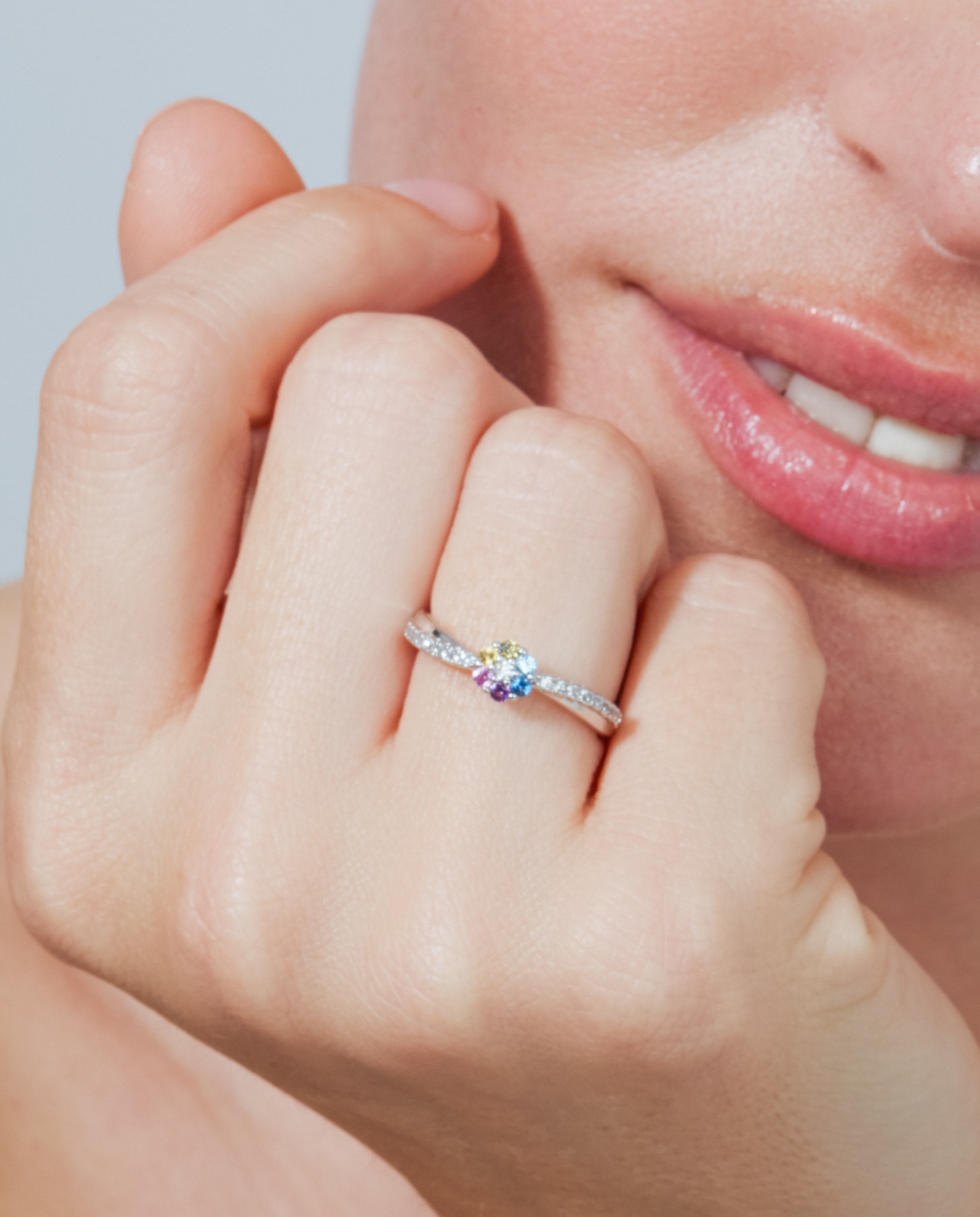 Anel Special Edition com Acabamento em Ródio e Zirconita Multicolor-4